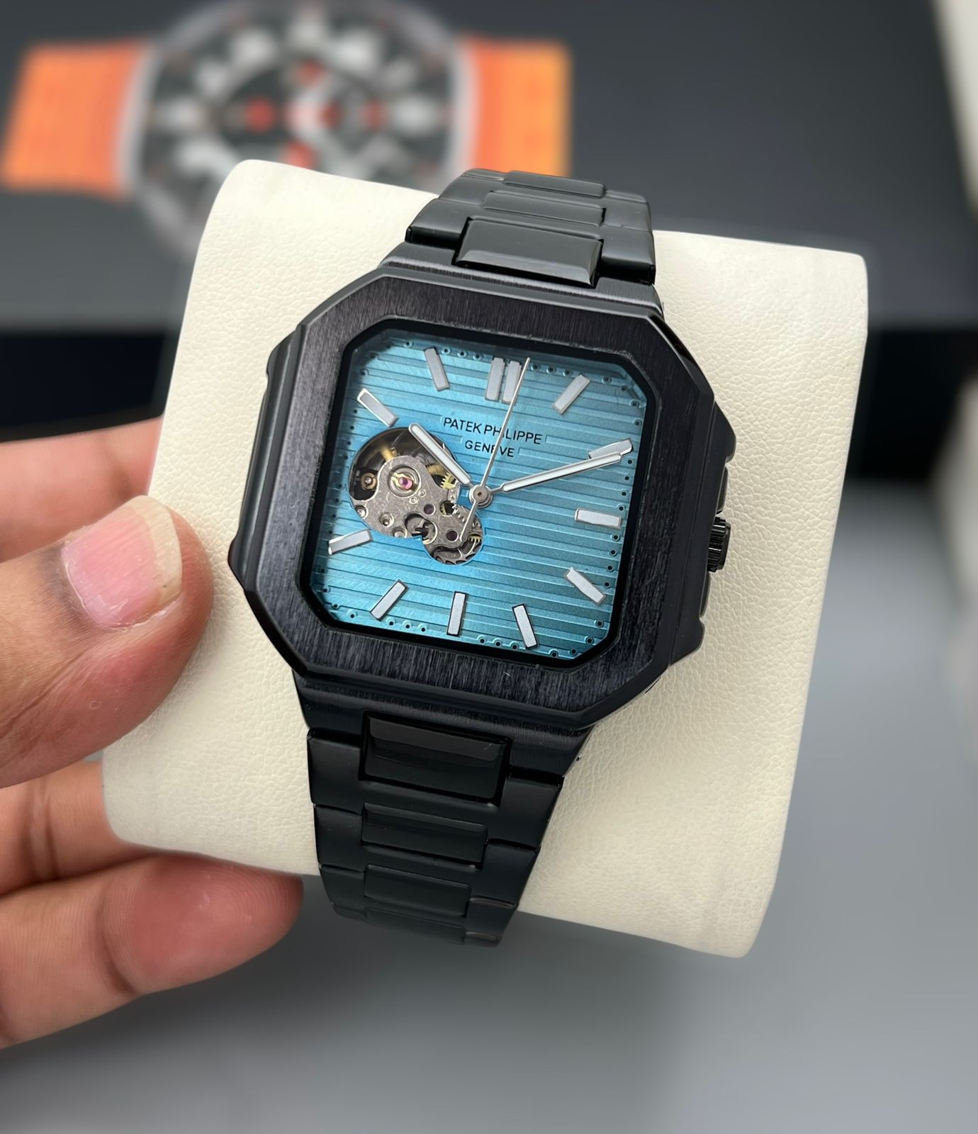 Buy First Copy Patek Philippe Nautilus Stainless Steel Skeleton Open Heart 42mm Automatic Men’s Watch - Master Quality 7A Mirror at Lowest Price Online India