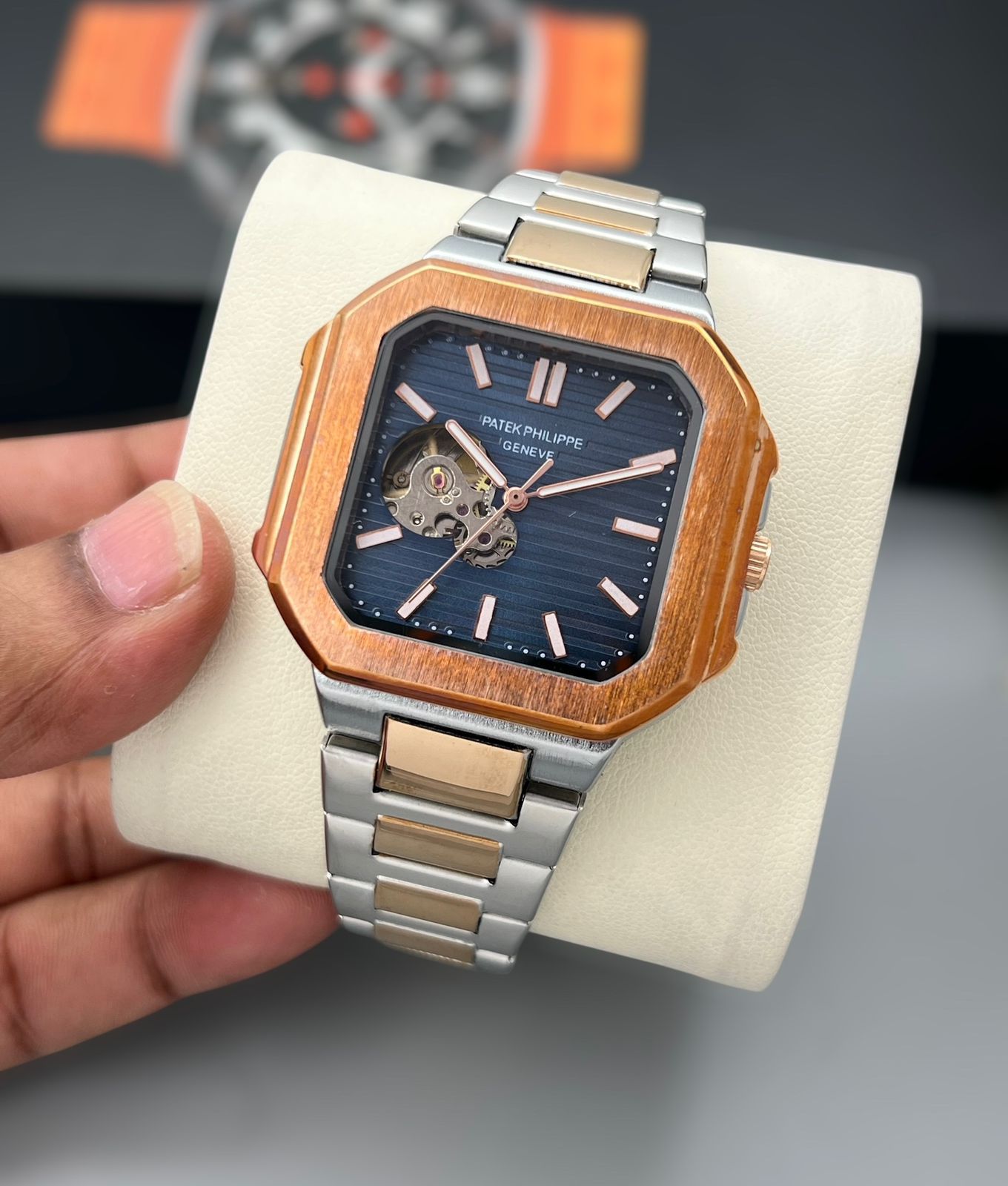 Buy First Copy Patek Philippe Nautilus Stainless Steel Skeleton Open Heart 42mm Automatic Men’s Watch - Master Quality 7A Mirror at Lowest Price Online India