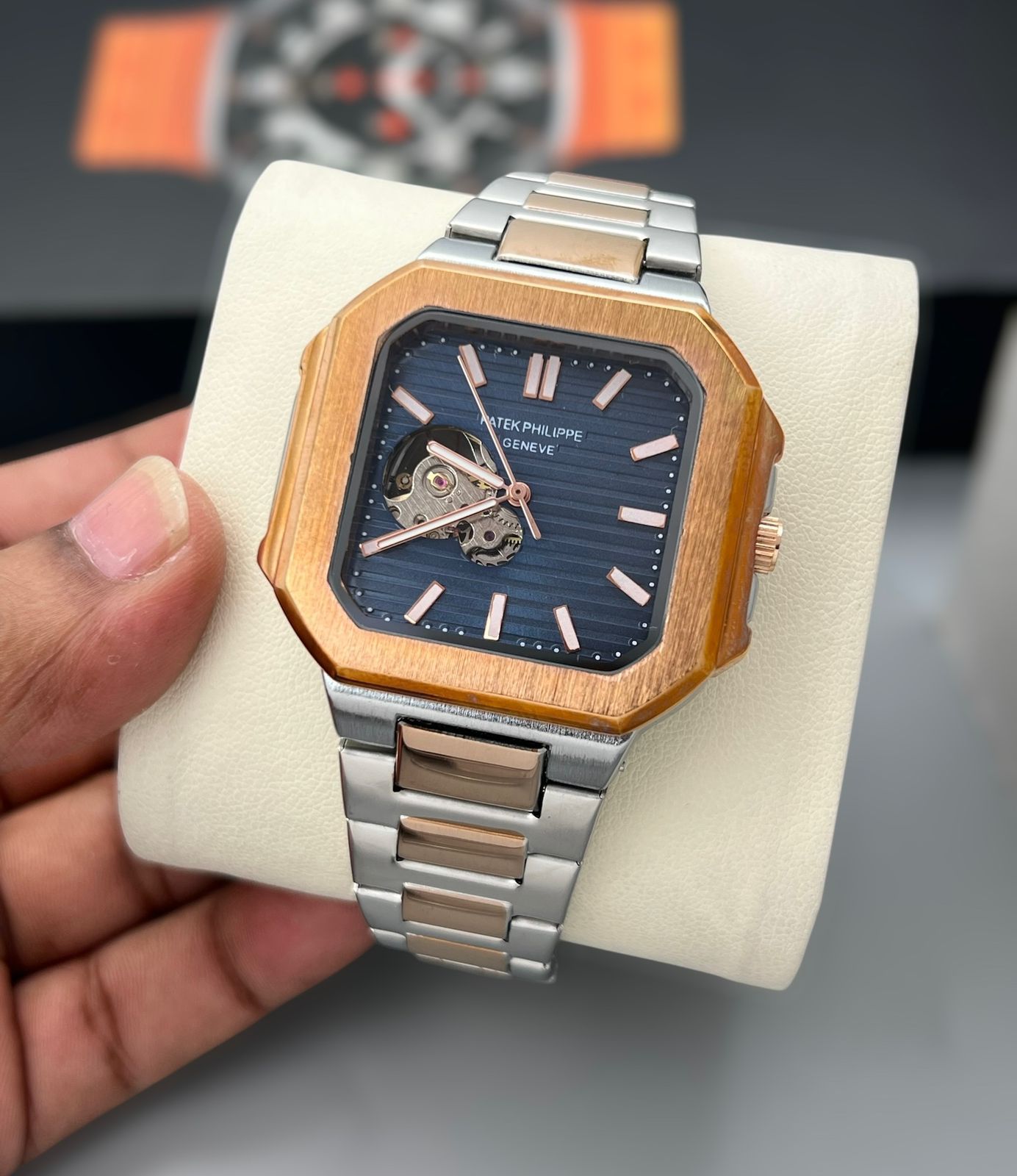Buy First Copy Patek Philippe Nautilus Stainless Steel Skeleton Open Heart 42mm Automatic Men’s Watch - Master Quality 7A Mirror at Lowest Price Online India