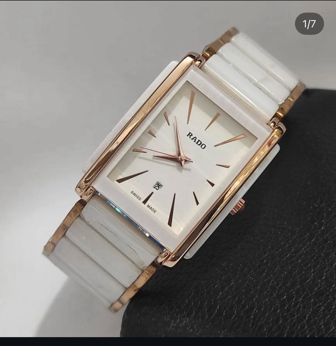 Buy First Copy Rado Integral White Ceramic Gold Rectangular 31mm Quartz Movement Men’s Watch - Master Quality 7A Mirror at Lowest Price Online India