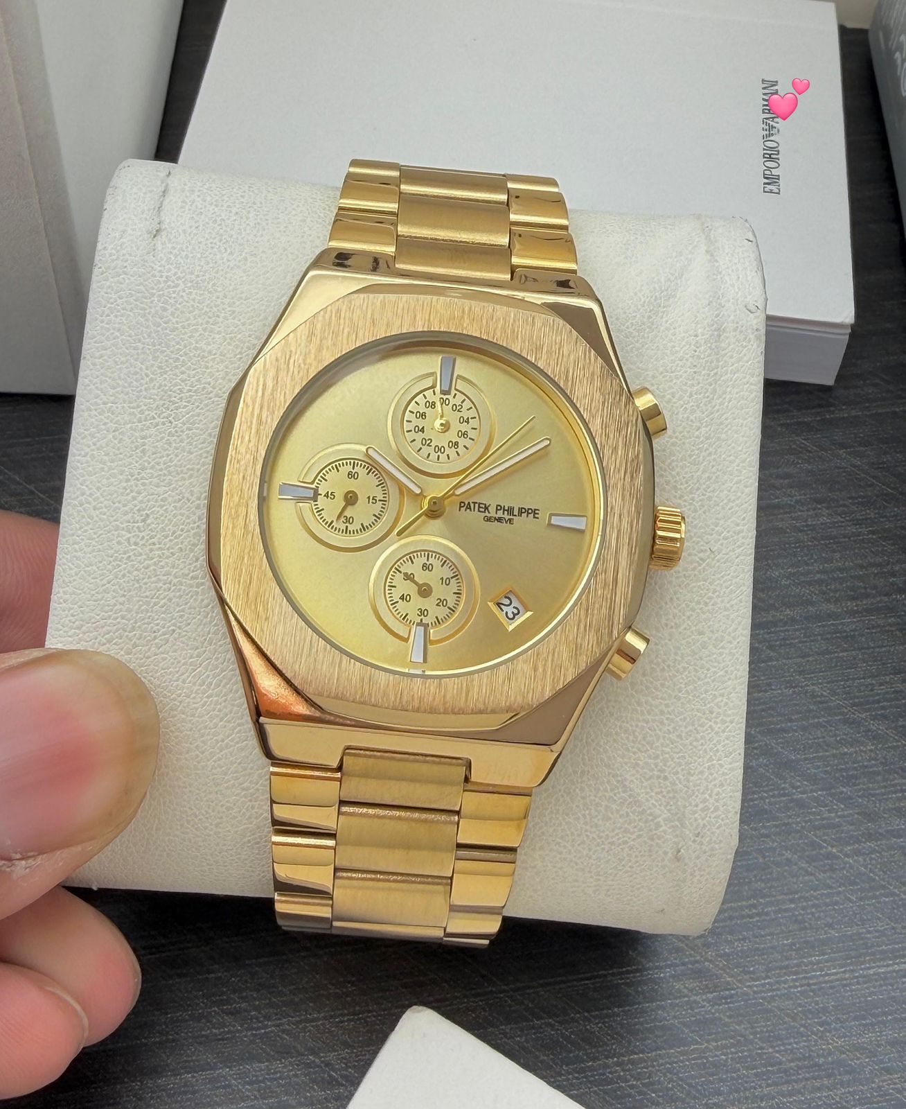 Buy First Copy Patek Philippe Nautilus Two-Tone Silver Stainless Steel Chronograph 40mm Quartz Movement Men’s Watch - Master Quality 7A Mirror at Lowest Price Online India