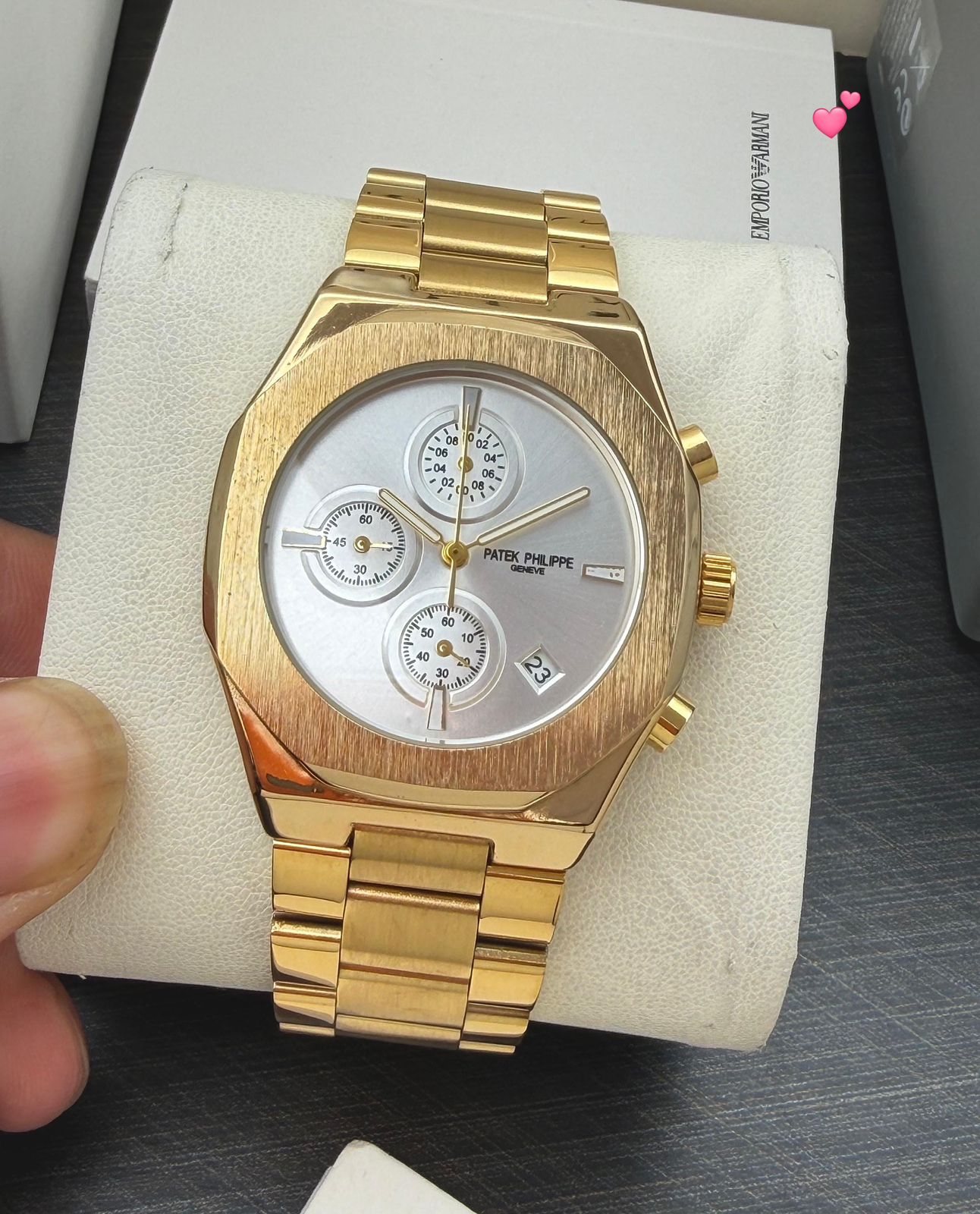 Buy First Copy Patek Philippe Nautilus Two-Tone Silver Stainless Steel Chronograph 40mm Quartz Movement Men’s Watch - Master Quality 7A Mirror at Lowest Price Online India