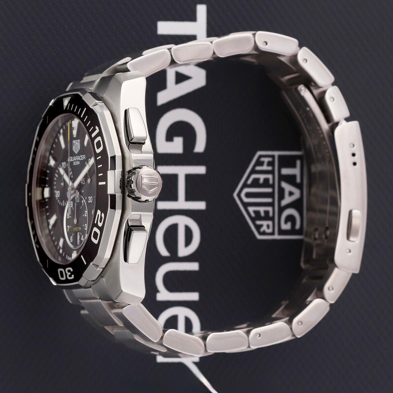 Buy First Copy TAG Heuer Aquaracer 300M Black Dial Stainless Steel Chronograph 42mm Quartz Movement Men’s Watch - Master Quality 7A Mirror at Lowest Price Online India