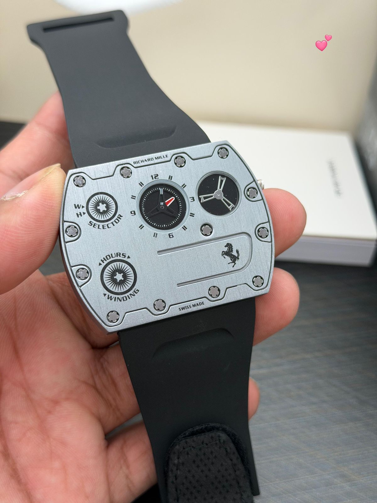 Buy First Copy Richard Mille Rectangular Dual Display Rubber Strap Quartz Movement Men’s Watch - Master Quality 7A Mirror at Lowest Price Online India