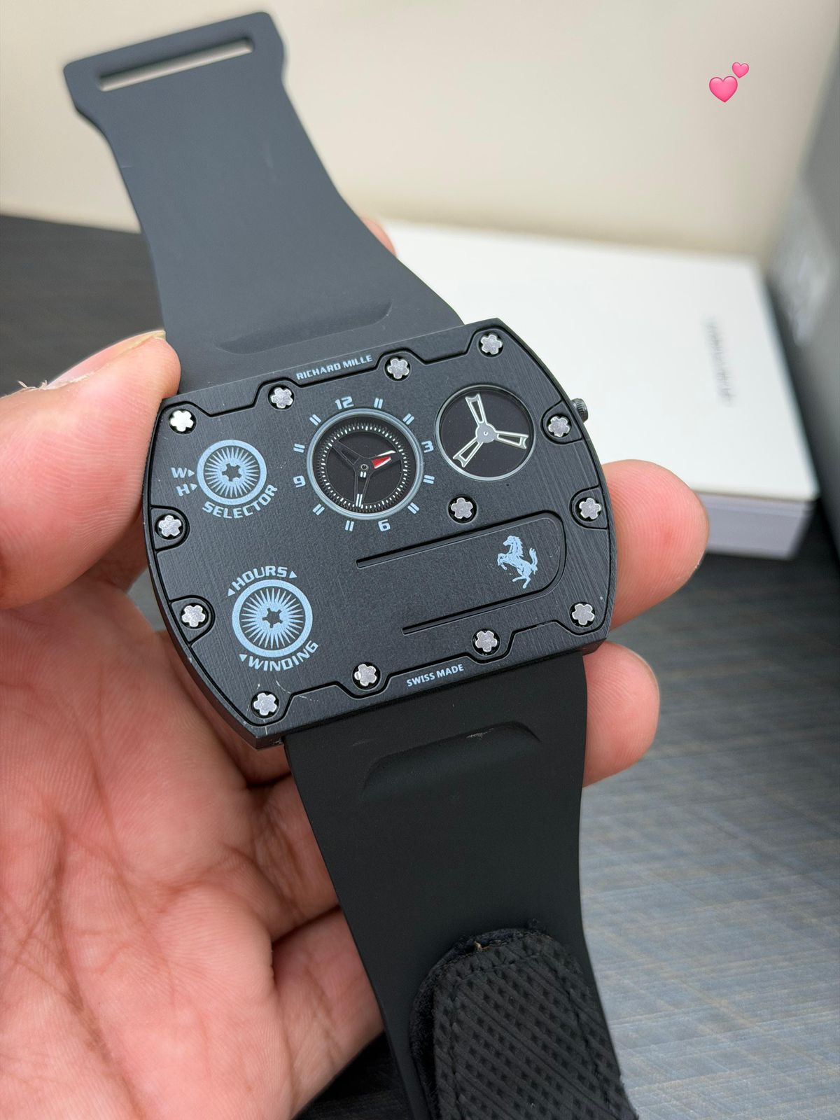 Buy First Copy Richard Mille Rectangular Dual Display Rubber Strap Quartz Movement Men’s Watch - Master Quality 7A Mirror at Lowest Price Online India