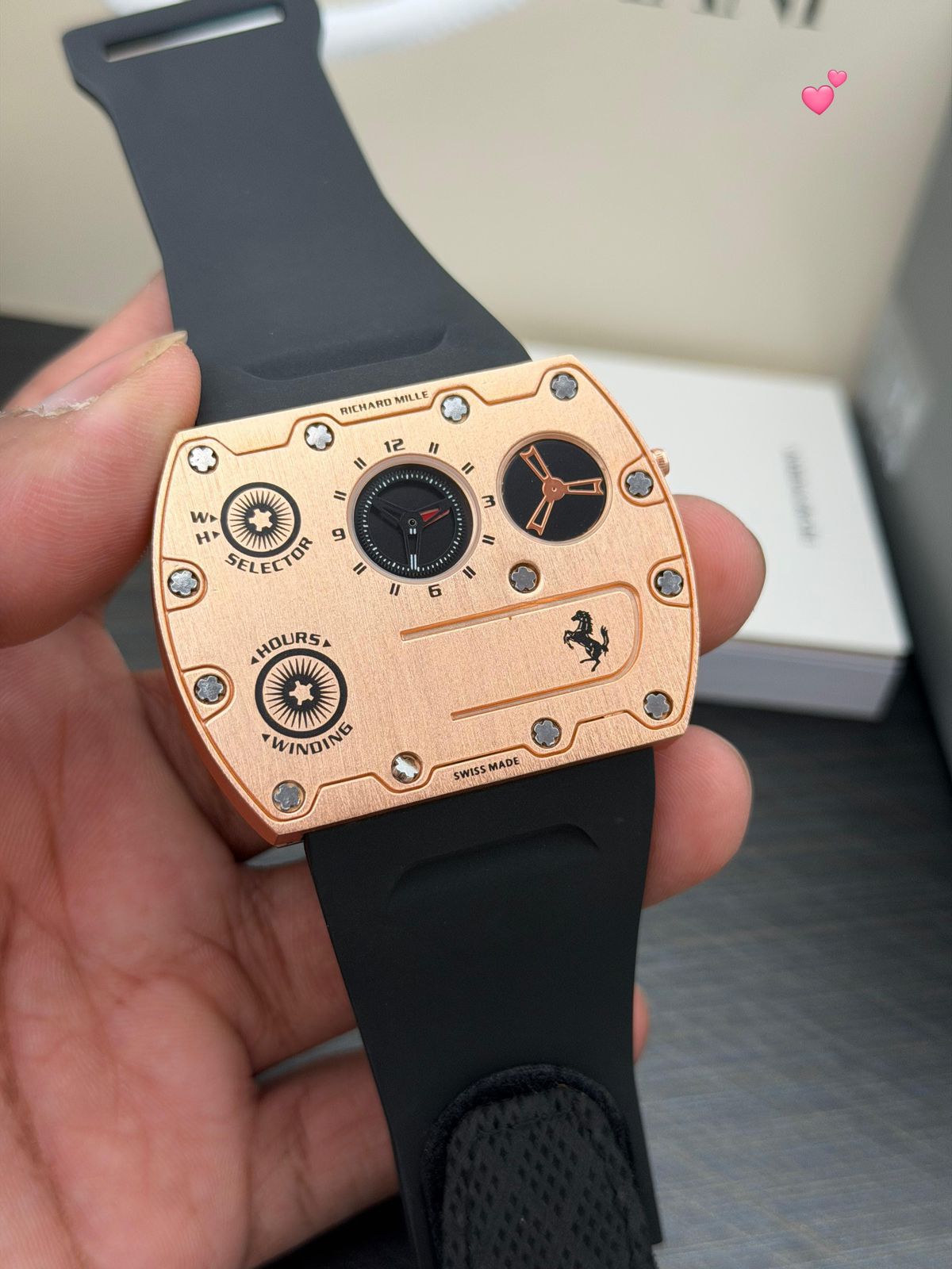 Buy First Copy Richard Mille Rectangular Dual Display Rubber Strap Quartz Movement Men’s Watch - Master Quality 7A Mirror at Lowest Price Online India