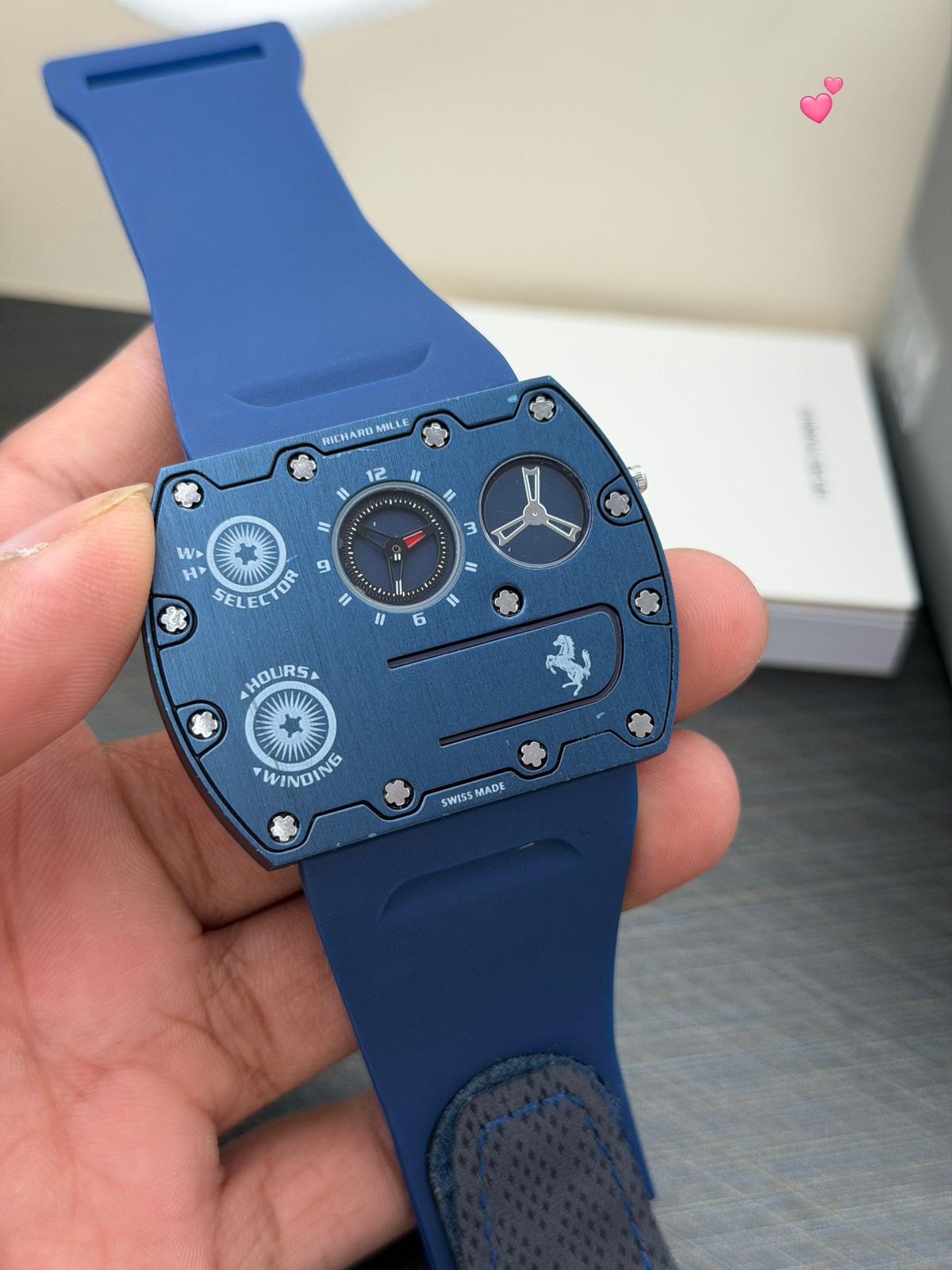 Buy First Copy Richard Mille Rectangular Dual Display Rubber Strap Quartz Movement Men’s Watch - Master Quality 7A Mirror at Lowest Price Online India