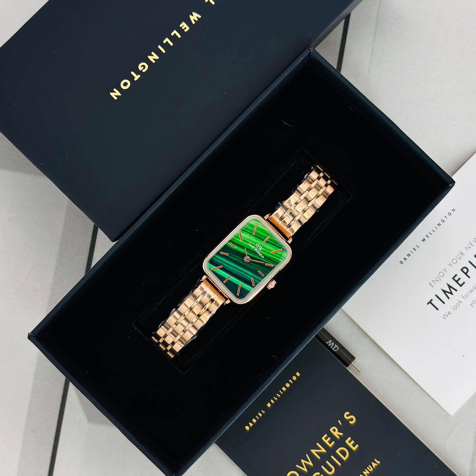 Buy First Copy Daniel Wellington Rectangular Dial Rose Gold Bracelet 22mm Quartz Movement Ladies Watch - Master Quality 7A Mirror at Lowest Price Online India