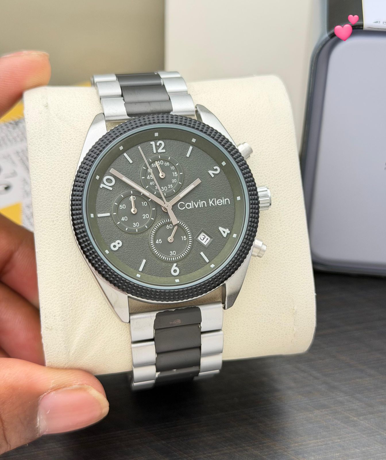 Buy First Copy Calvin Klein Stainless Steel Chronograph 43mm Quartz Movement Men’s Watch - Master Quality 7A Mirror at Lowest Price Online India