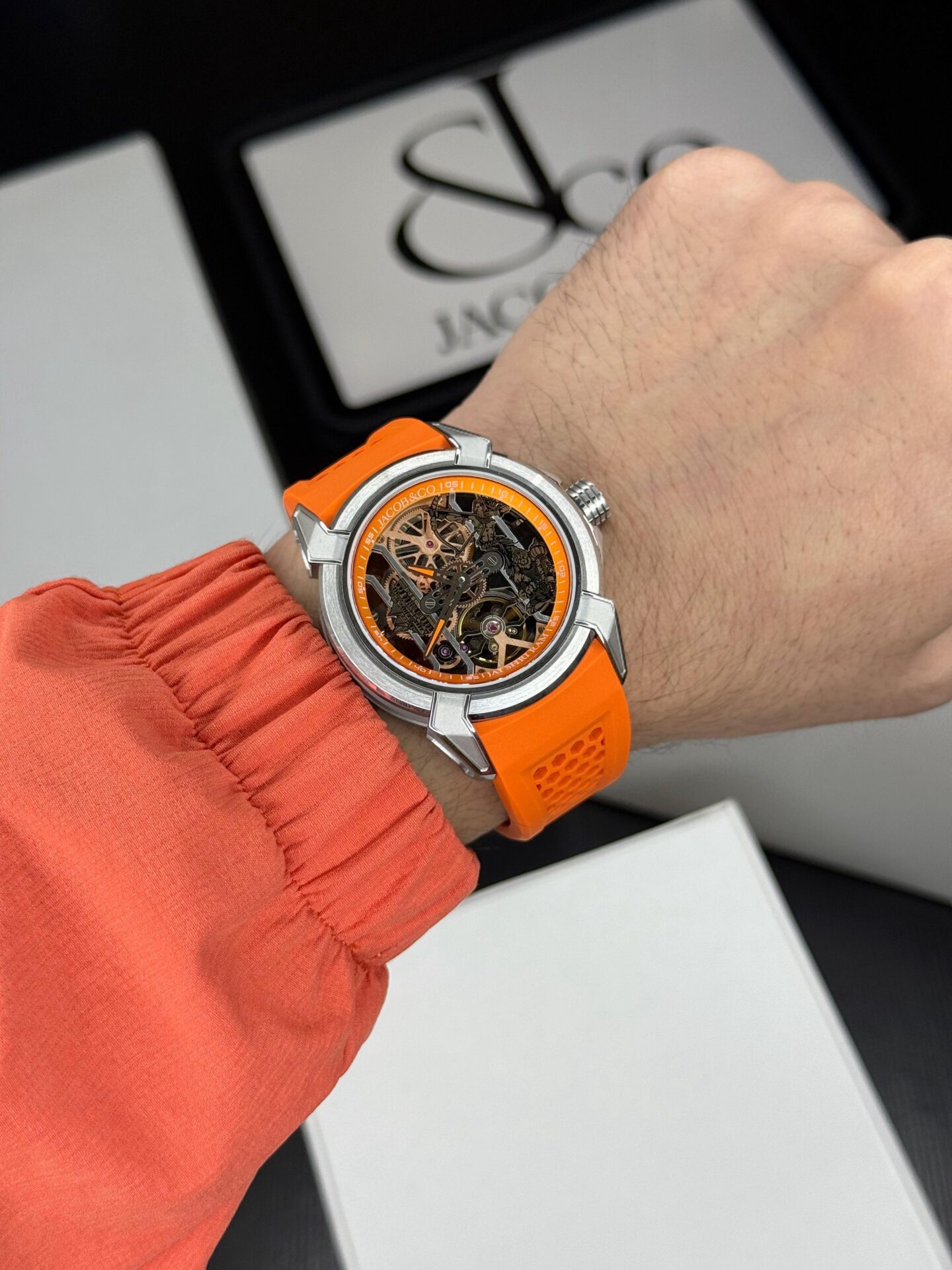 Buy First Copy Jacob & Co Ram Janmabhoomi Titanium Edition Sapphire Glass 44mm Automatic Men’s Watch - Master Quality 7A Mirror at Lowest Price Online India