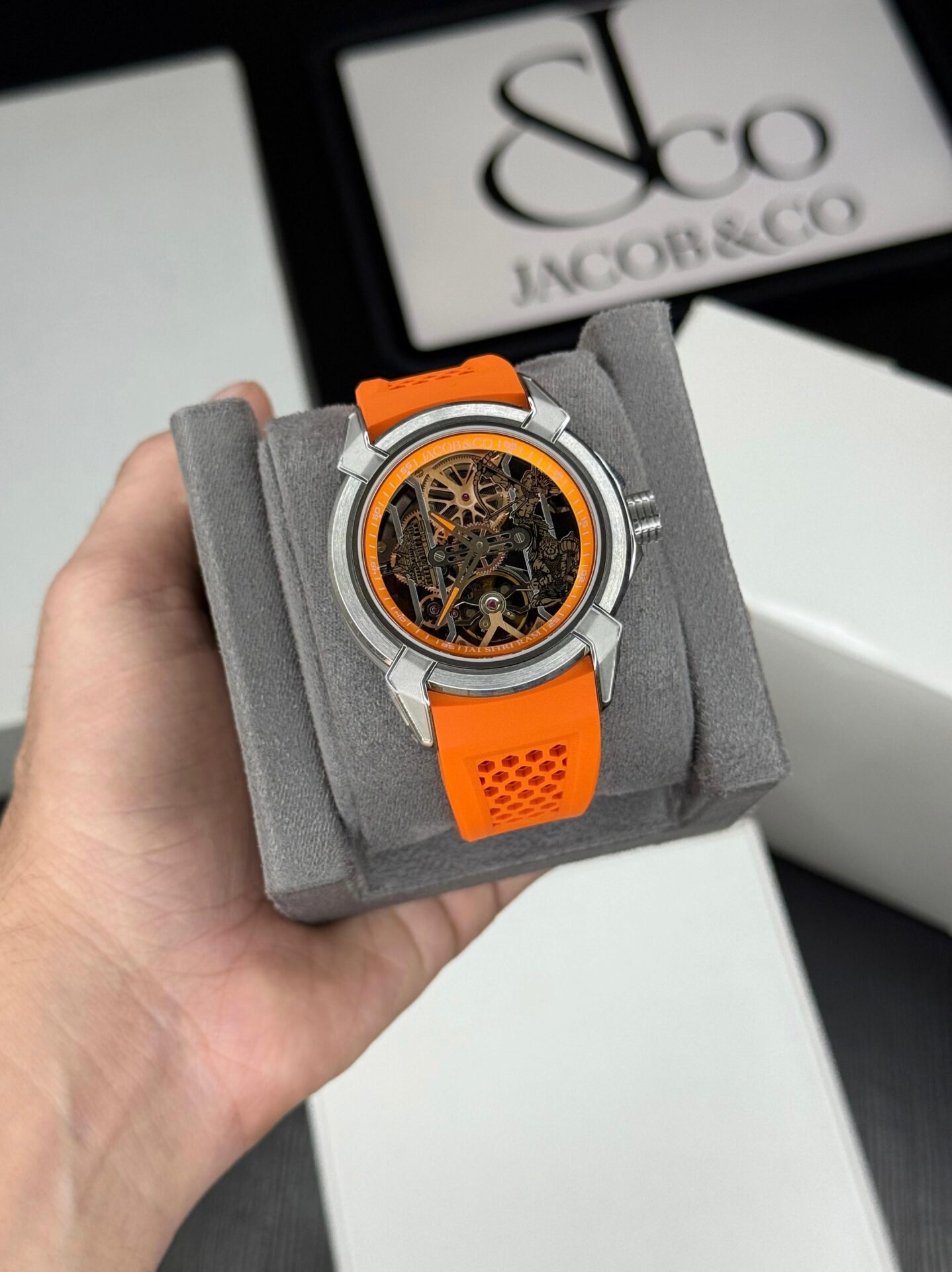 Buy First Copy Jacob & Co Ram Janmabhoomi Titanium Edition Sapphire Glass 44mm Automatic Men’s Watch - Master Quality 7A Mirror at Lowest Price Online India