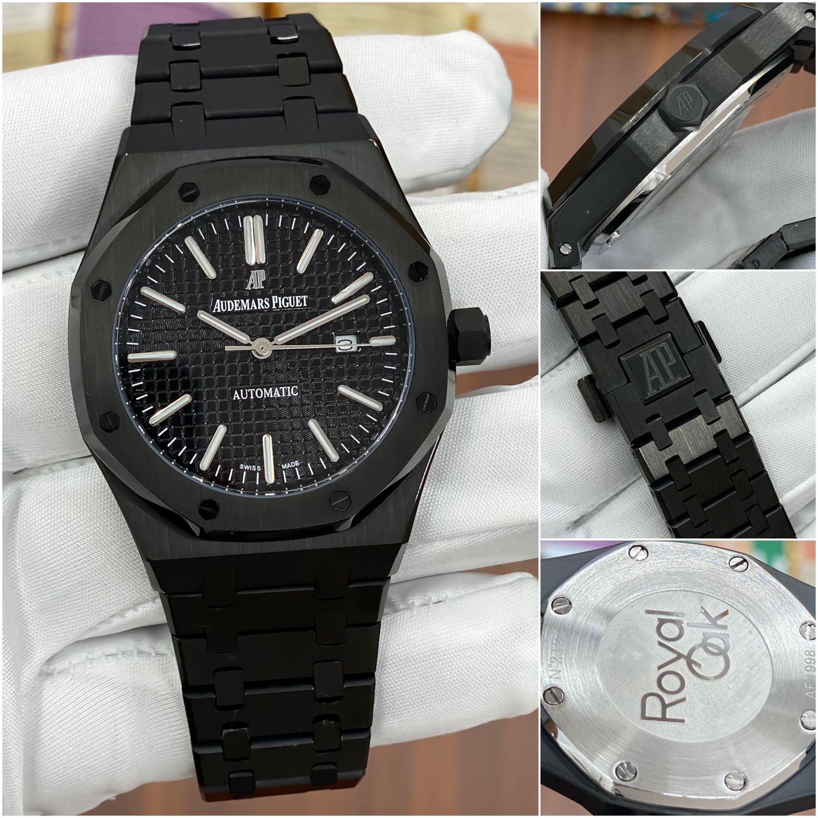 Buy First Copy Audemars Piguet Royal Oak Stainless Steel Black 43mm Quartz Movement Men’s Watch - Master Quality 7A Mirror at Lowest Price Online India