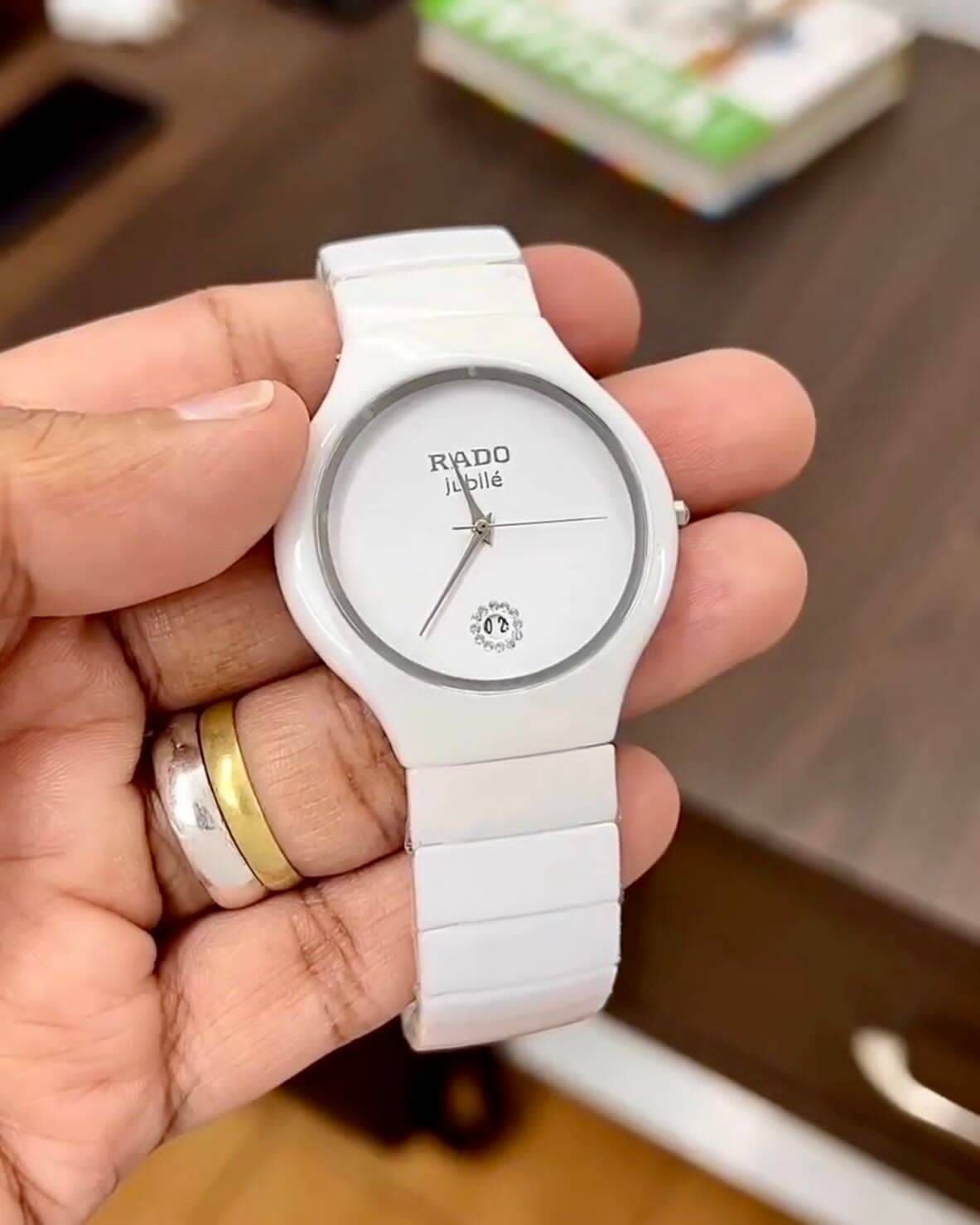 Buy First Copy Rado Jubile White Ceramic 41mm Quartz Movement Men’s Watch - Master Quality 7A Mirror at Lowest Price Online India