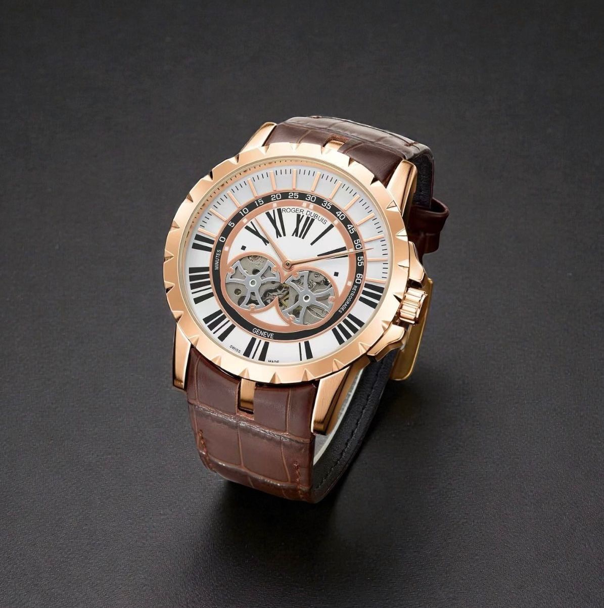 Buy First Copy Roger Dubuis Axial Master Skeleton 44mm Japanese Automatic Men’s Watch - Master Quality 7A Mirror at Lowest Price Online India