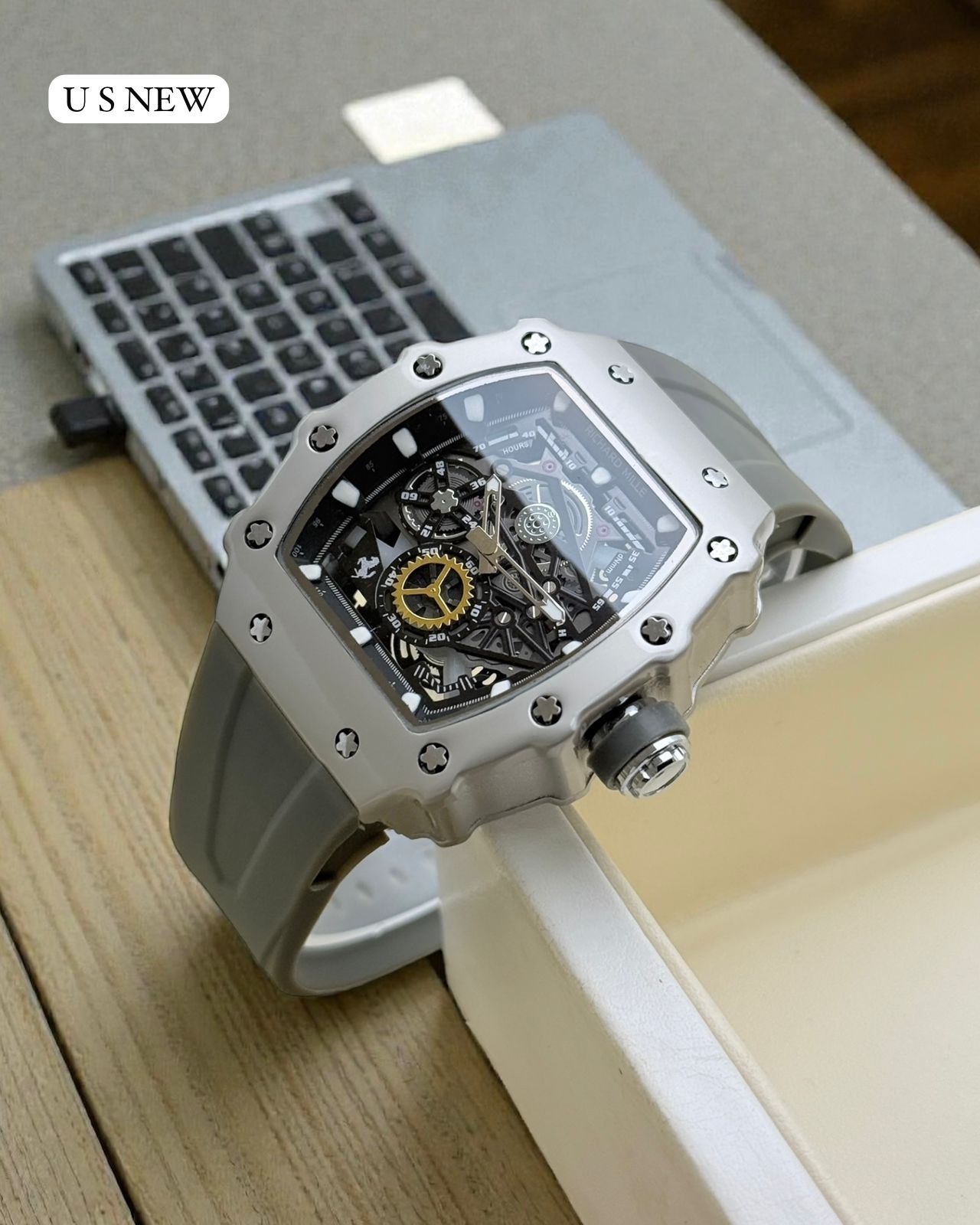 Buy First Copy Richard Mille Skeleton 42mm Quartz Movement Men’s Watch - Master Quality 7A Mirror at Lowest Price Online India