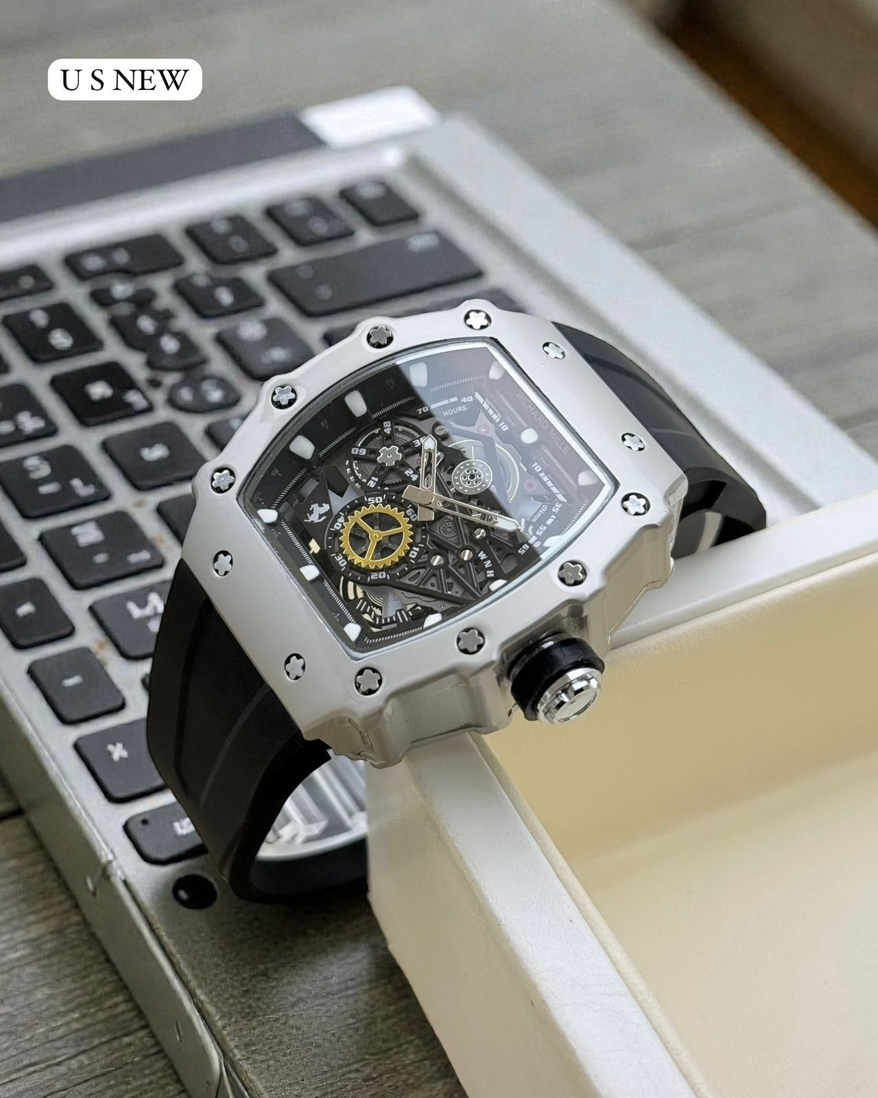 Buy First Copy Richard Mille Skeleton 42mm Quartz Movement Men’s Watch - Master Quality 7A Mirror at Lowest Price Online India