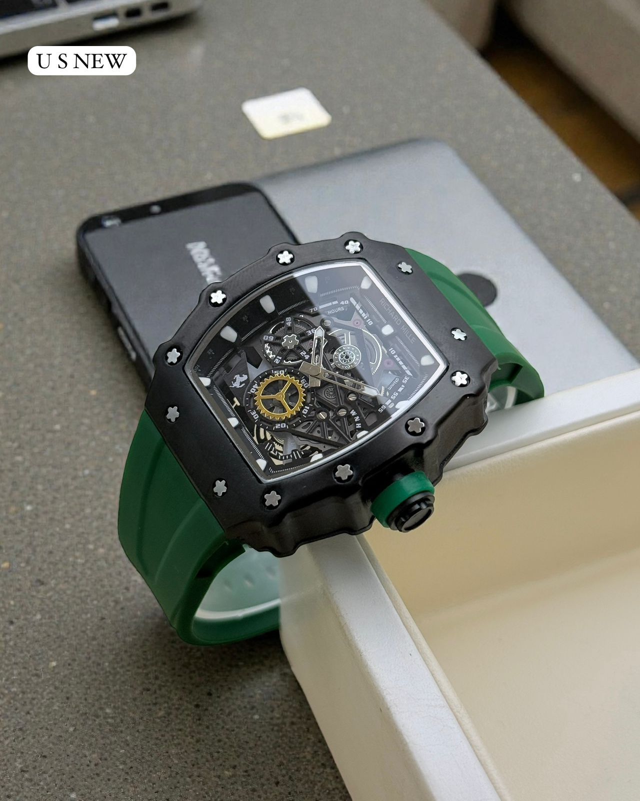 Buy First Copy Richard Mille Skeleton 42mm Quartz Movement Men’s Watch - Master Quality 7A Mirror at Lowest Price Online India