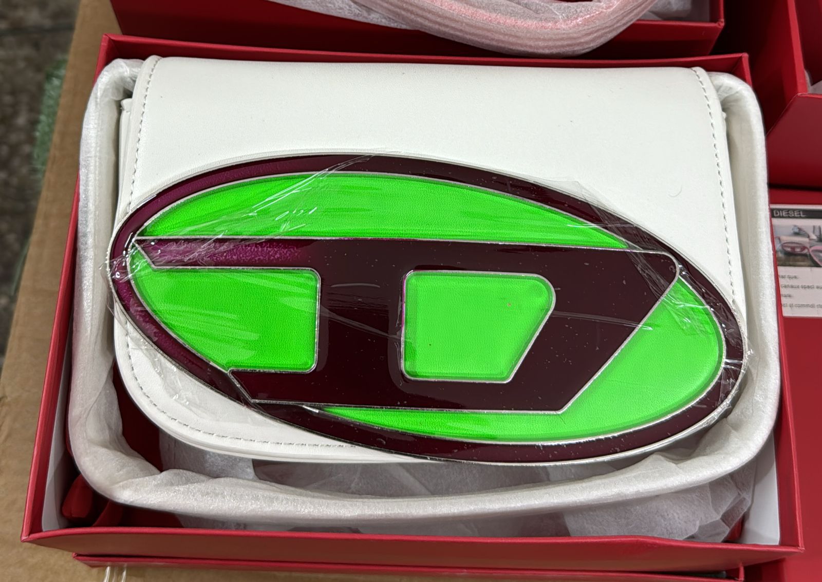 Buy First Copy Diesel 1DR Iconic Oval D Logo Leather Shoulder Bag - Master Quality 7A Mirror at Lowest Price Online India