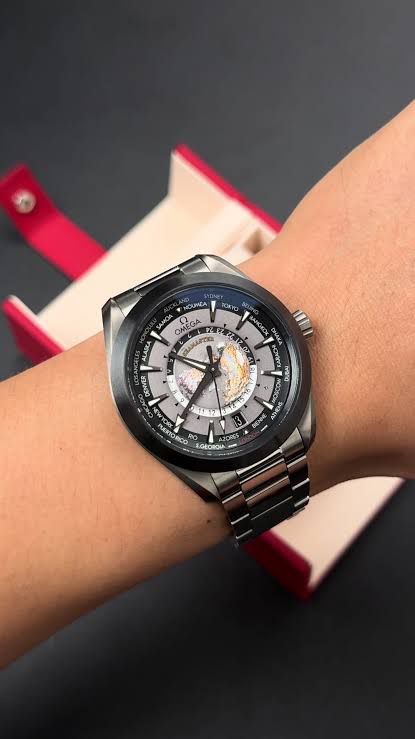 Buy First Copy Omega Aqua Terra World Timer Stainless Steel 43mm Automatic Men’s Watch - Master Quality 7A Mirror at Lowest Price Online India