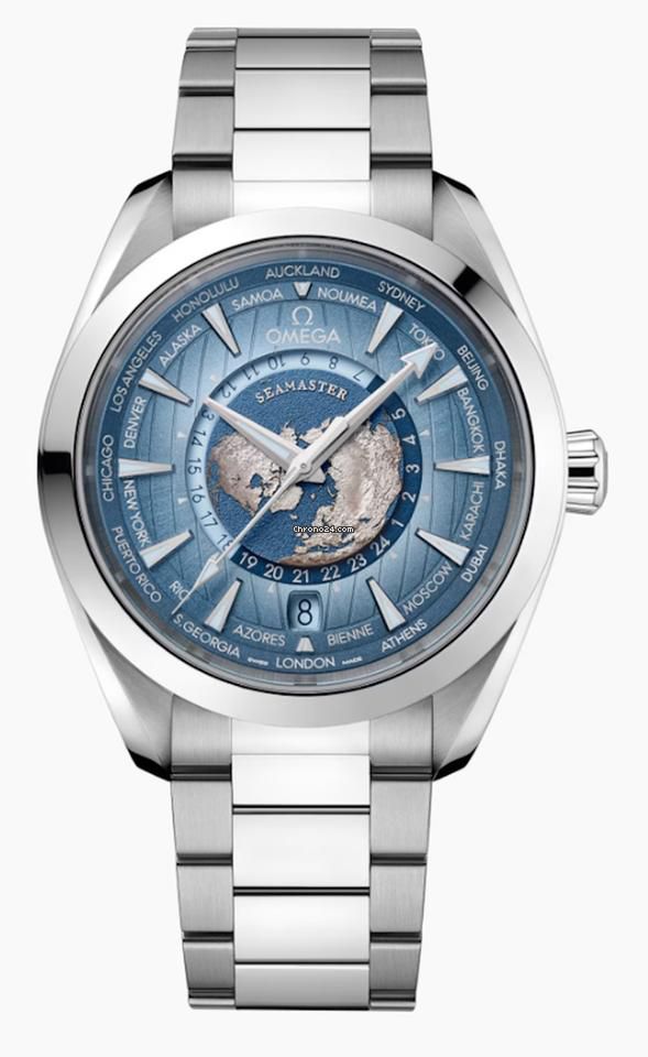 Buy First Copy Omega Aqua Terra World Timer Stainless Steel 43mm Automatic Men’s Watch - Master Quality 7A Mirror at Lowest Price Online India