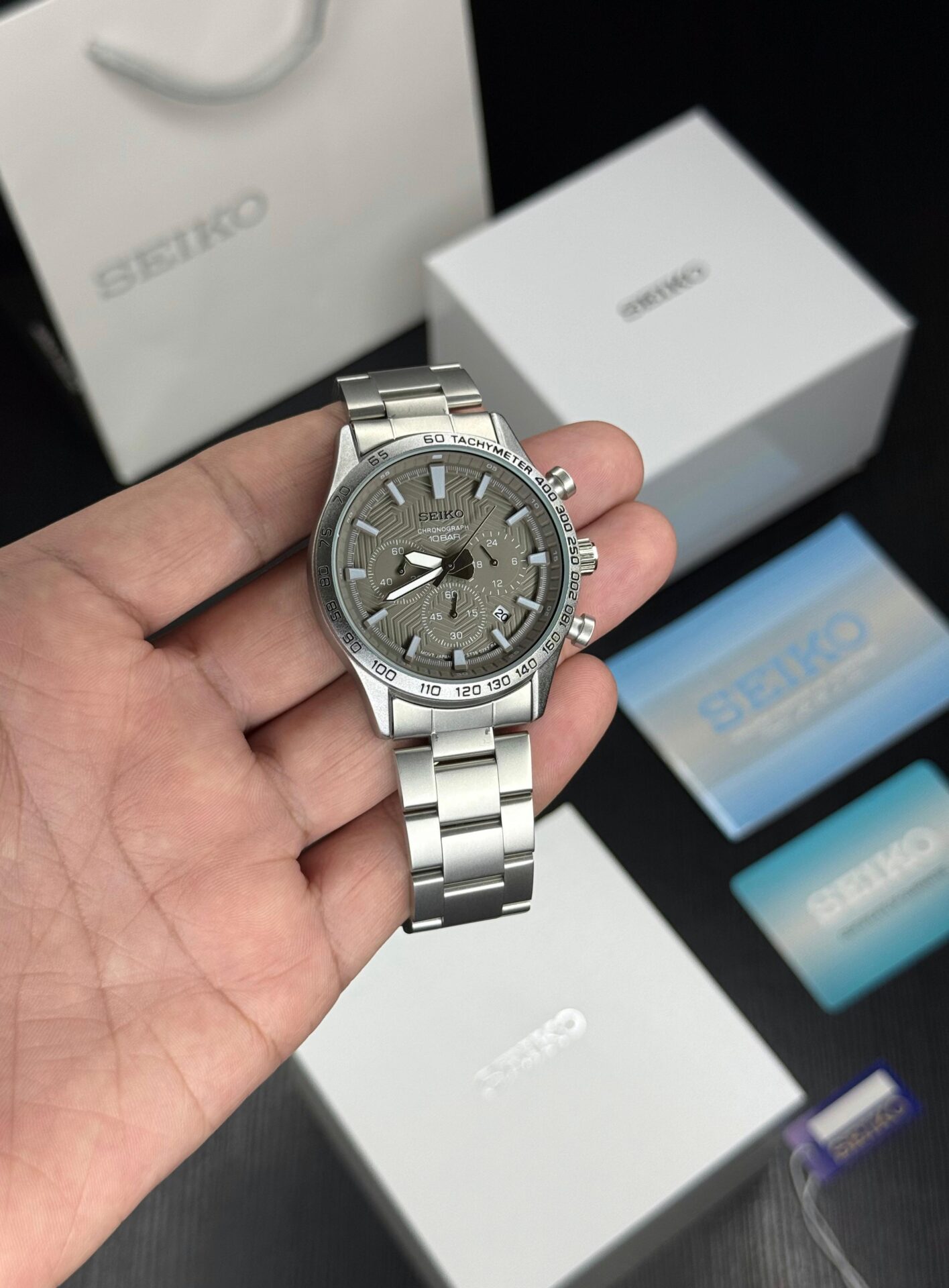 Buy First Copy Seiko Sk Stainless Steel Grey Chronograph 42mm Quartz Movement Men’s Watch - Master Quality 7A Mirror at Lowest Price Online India