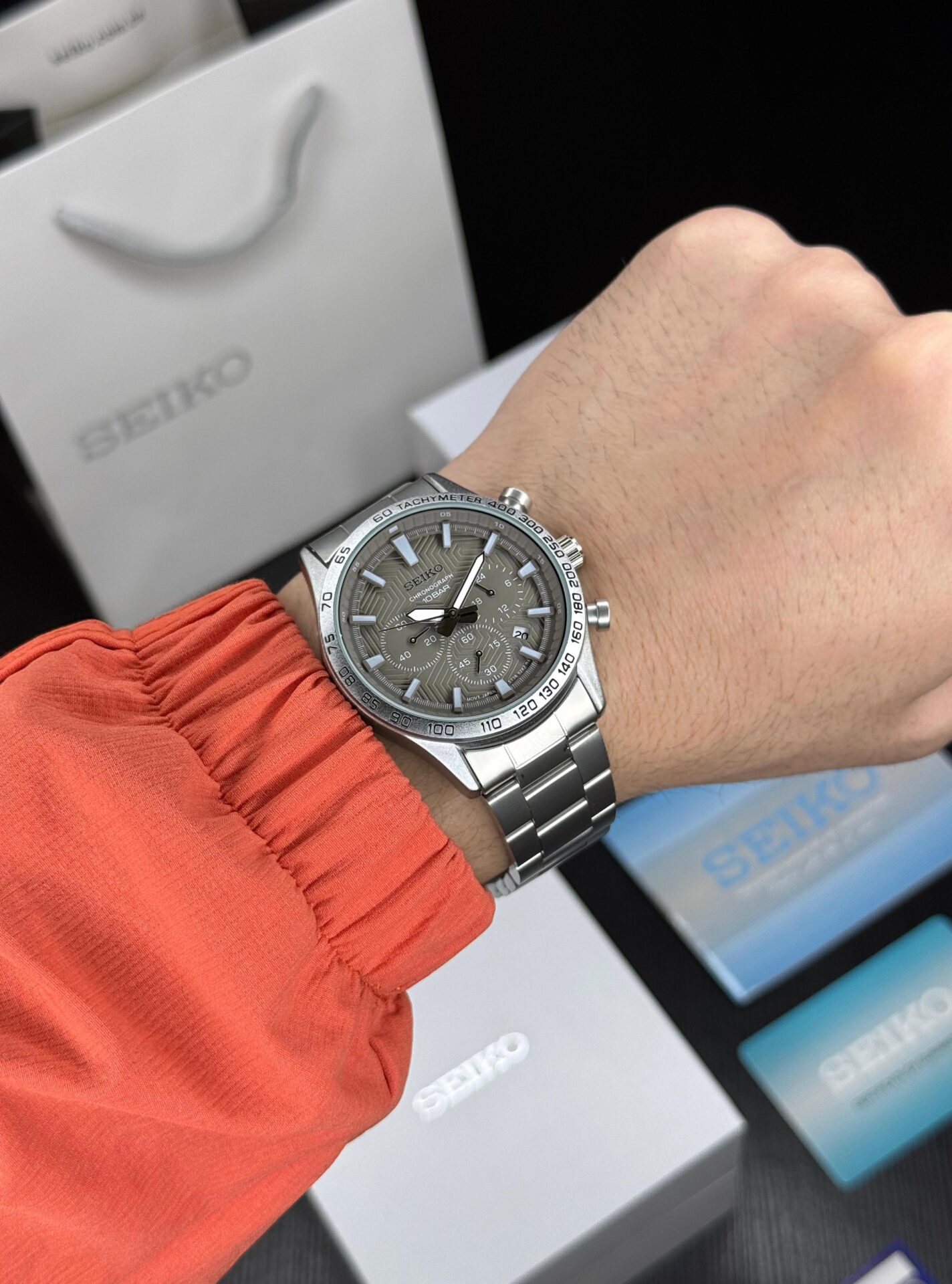 Buy First Copy Seiko Sk Stainless Steel Grey Chronograph 42mm Quartz Movement Men’s Watch - Master Quality 7A Mirror at Lowest Price Online India