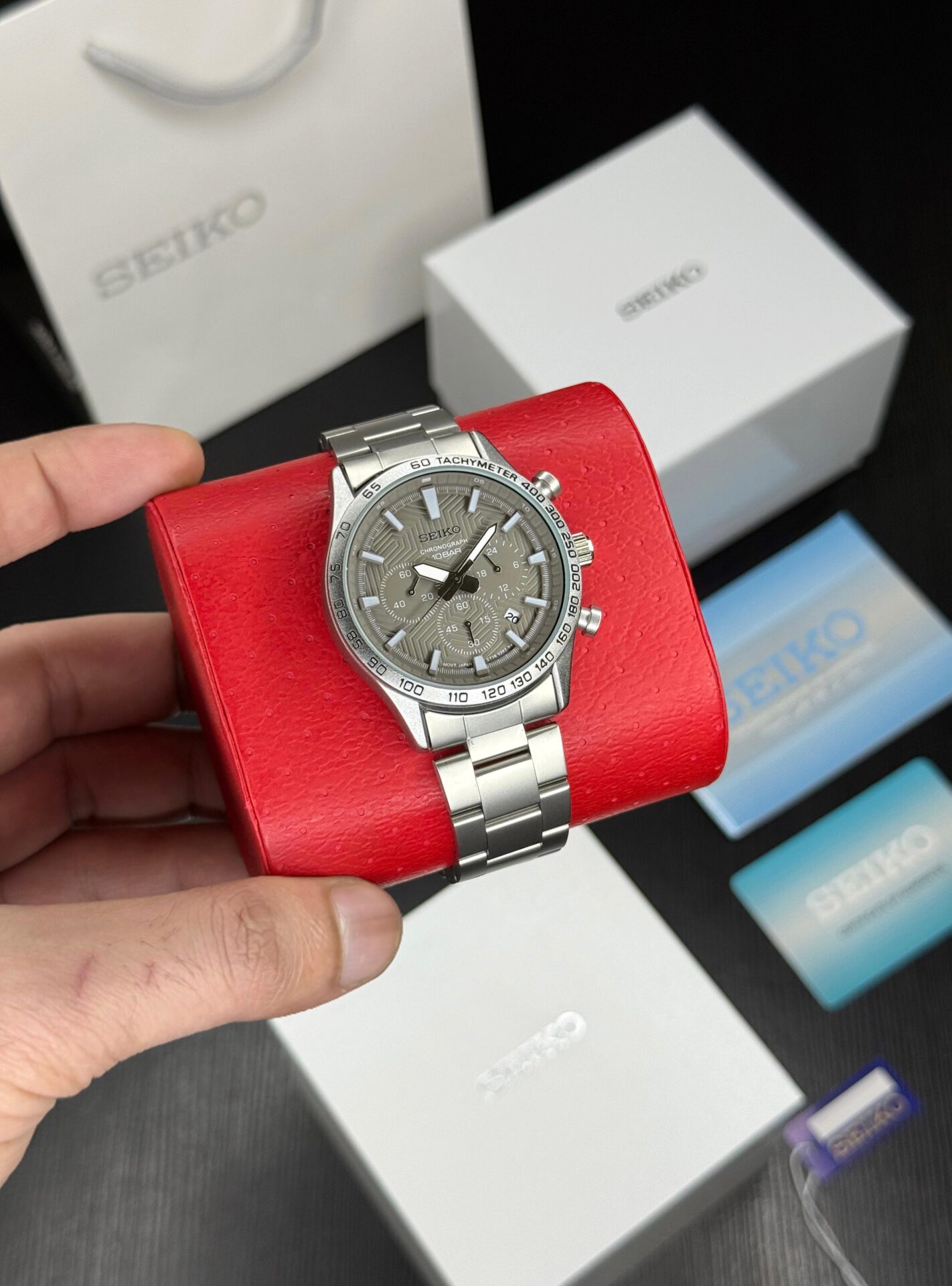 Buy First Copy Seiko Sk Stainless Steel Grey Chronograph 42mm Quartz Movement Men’s Watch - Master Quality 7A Mirror at Lowest Price Online India