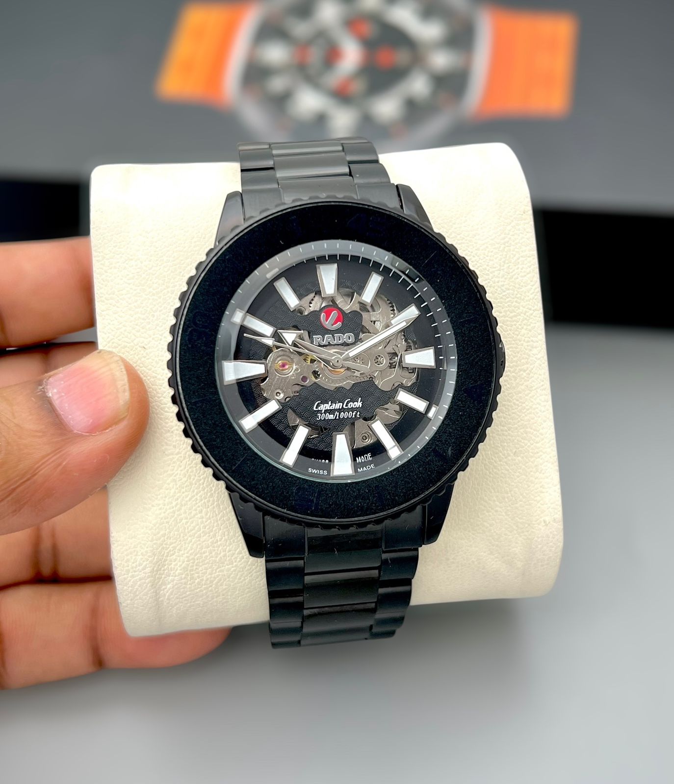 Buy First Copy Rado Captain Cook Stainless Steel Skeleton Dial 43mm Water Resistance Automatic Men’s Watch - Master Quality 7A Mirror at Lowest Price Online India