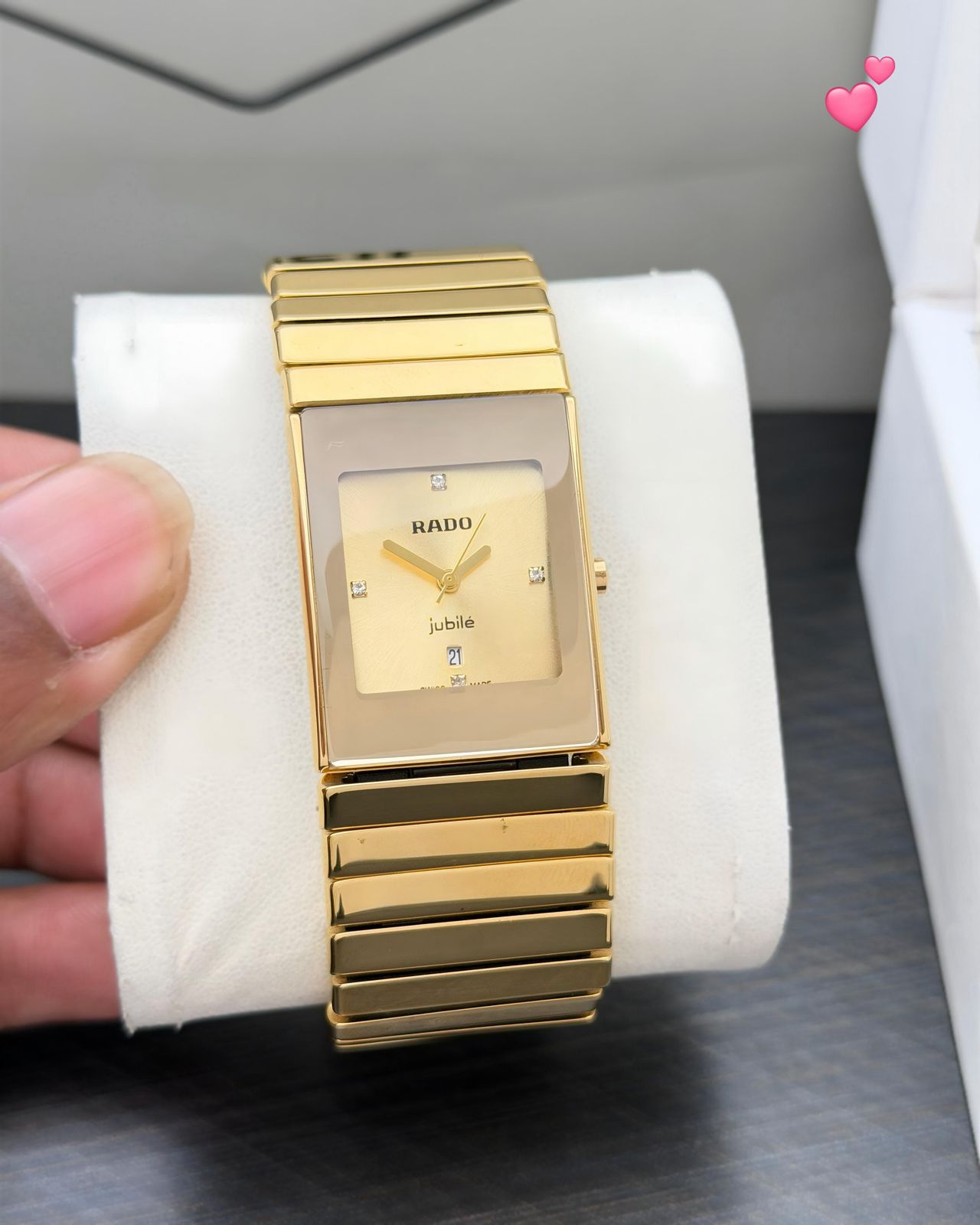 Buy First Copy Rado Jubile Black Ceramic Rectangular Diamond Dial Quartz Movement Men’s Watch - Master Quality 7A Mirror at Lowest Price Online India