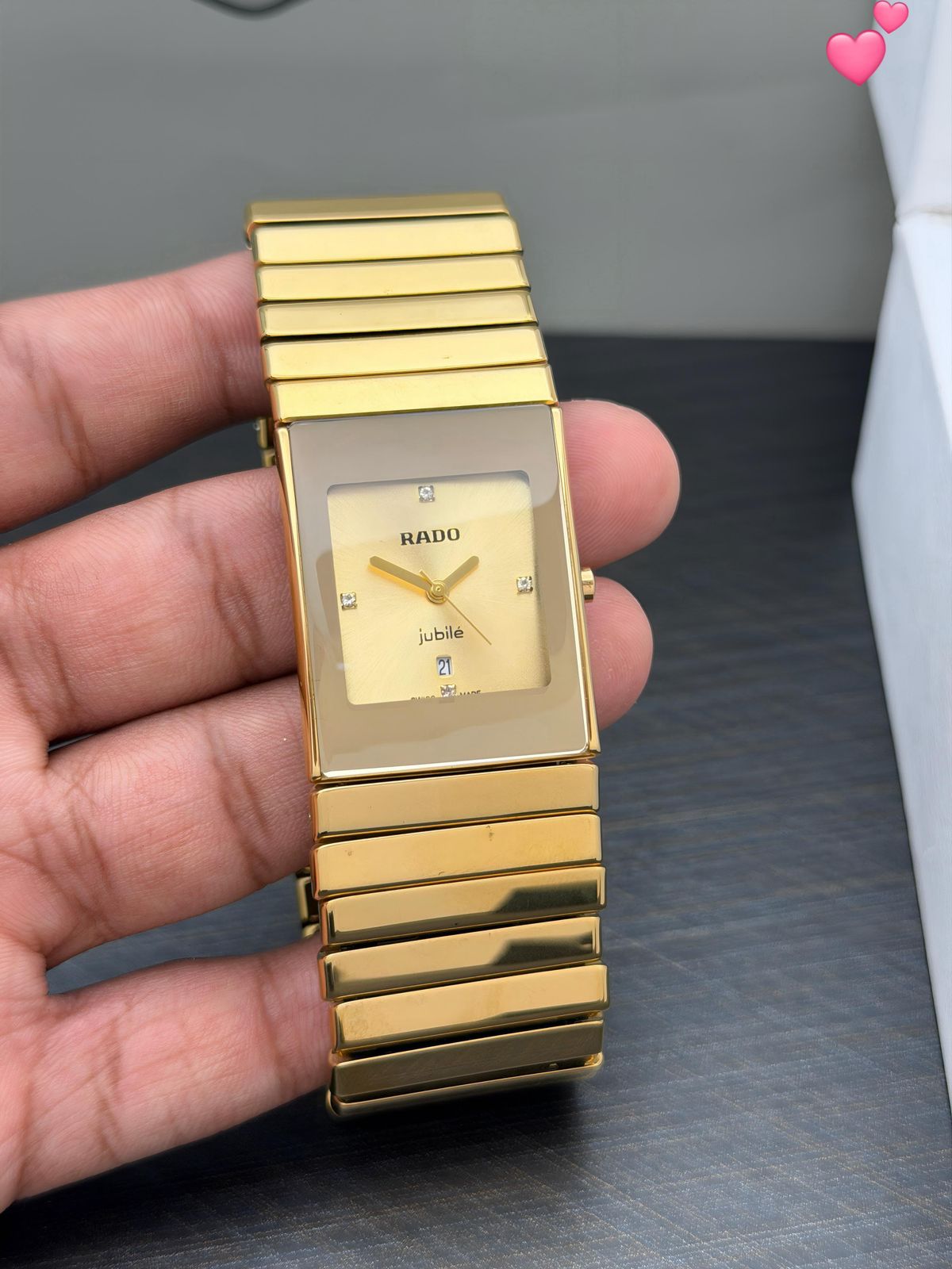 Buy First Copy Rado Jubile Black Ceramic Rectangular Diamond Dial Quartz Movement Men’s Watch - Master Quality 7A Mirror at Lowest Price Online India