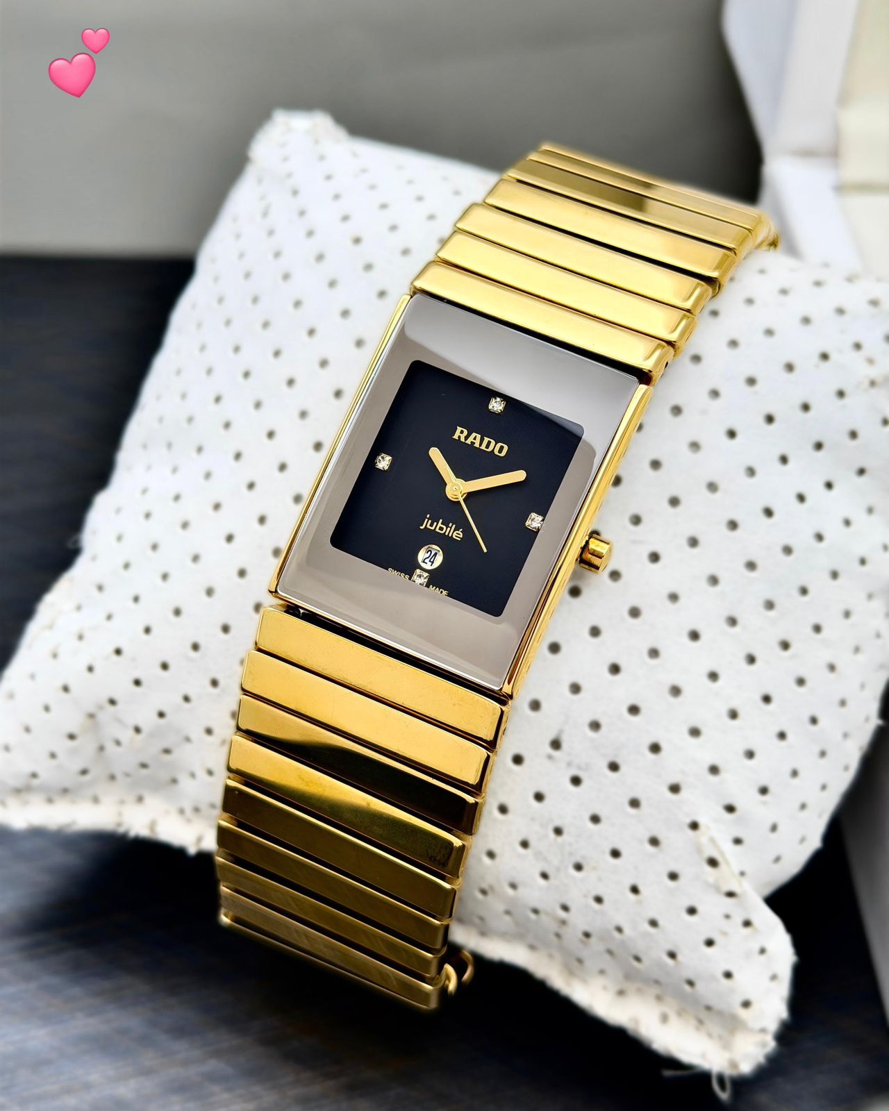 Buy First Copy Rado Jubile Black Ceramic Rectangular Diamond Dial Quartz Movement Men’s Watch - Master Quality 7A Mirror at Lowest Price Online India