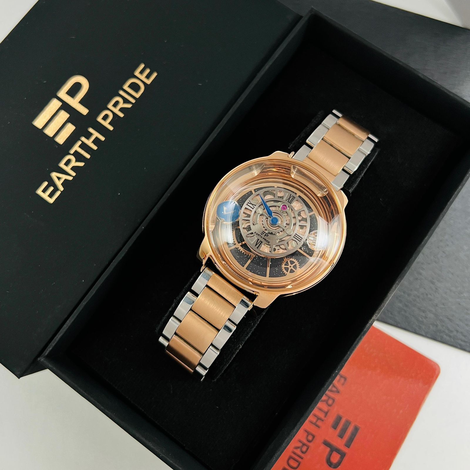 Buy First Copy Earth Pride Skeleton Earth To Moon Sapphire Glass 34mm Swiss Movement Men’s watch - Master Quality 7A Mirror at Lowest Price Online India