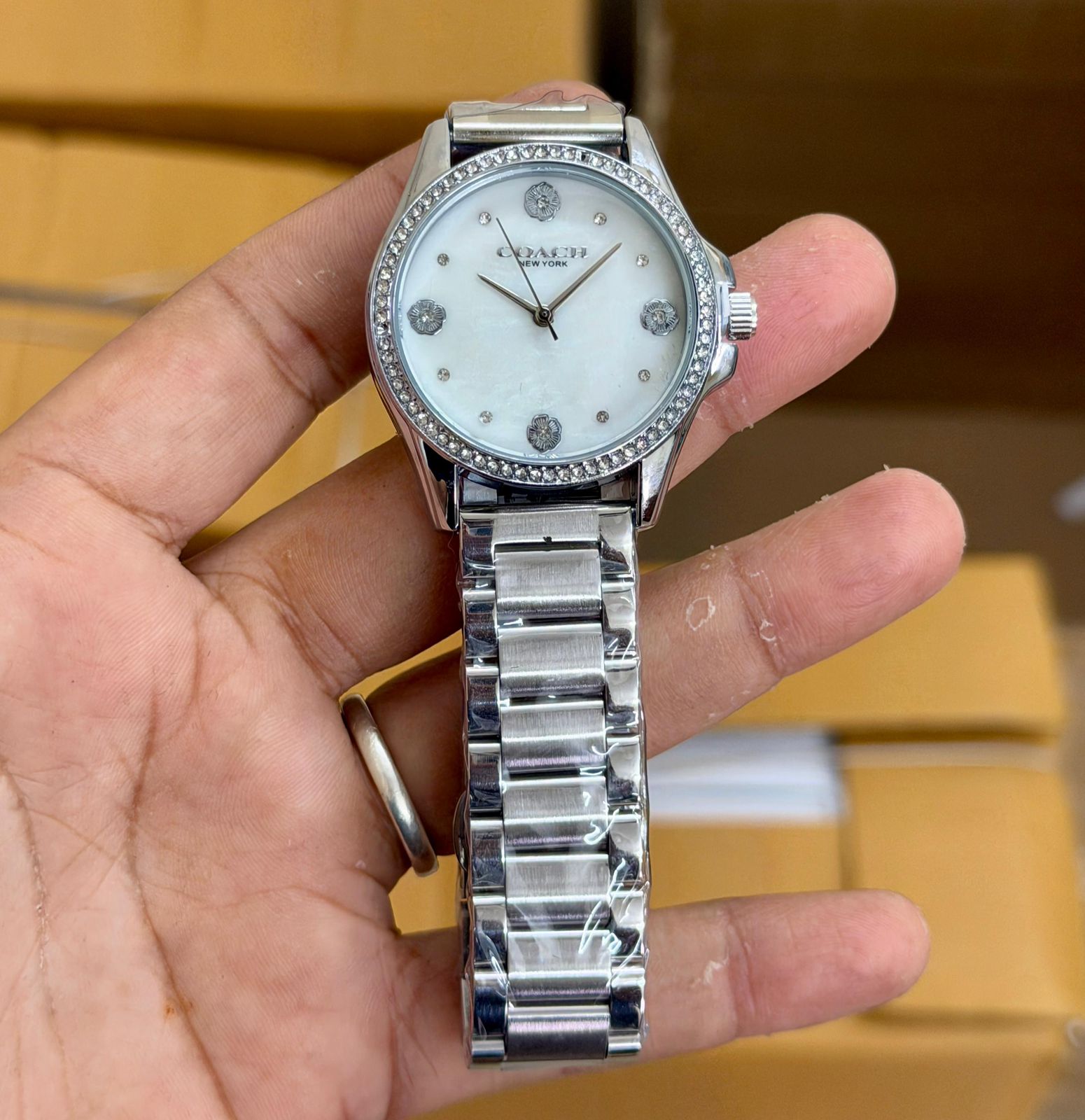 Buy First Copy Coach Greyson Stainless Steel Water Resistance 36mm Quartz Movement Women’s Watch - Master Quality 7A Mirror at Lowest Price Online India