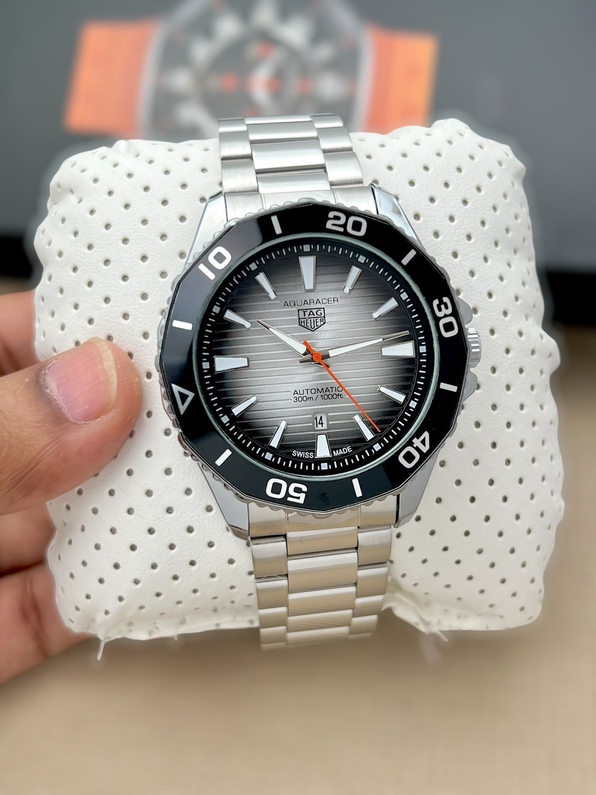 Buy First Copy Tag Heuer Aquaracer 300 Stainless Steel Water Resistance 43mm Quartz Movement Men’s Watch - Master Quality 7A Mirror at Lowest Price Online India