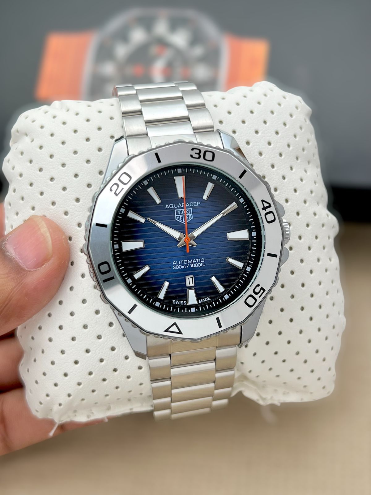 Buy First Copy Tag Heuer Aquaracer 300 Stainless Steel Water Resistance 43mm Quartz Movement Men’s Watch - Master Quality 7A Mirror at Lowest Price Online India
