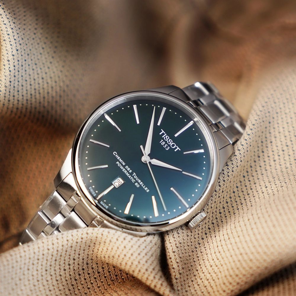 Buy First Copy Tissot Chemin Des Tourelles Powermatic 80 Stainless Steel 42mm Quartz Movement Men’s Watch - Master Quality 7A Mirror at Lowest Price Online India