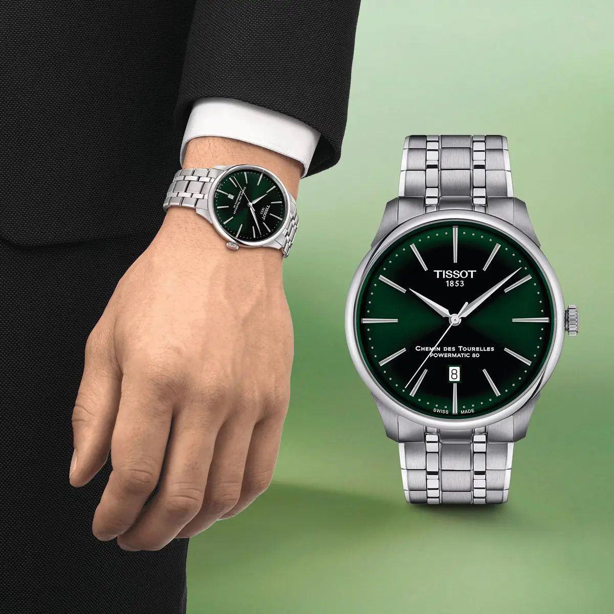 Buy First Copy Tissot Chemin Des Tourelles Powermatic 80 Stainless Steel 42mm Quartz Movement Men’s Watch - Master Quality 7A Mirror at Lowest Price Online India