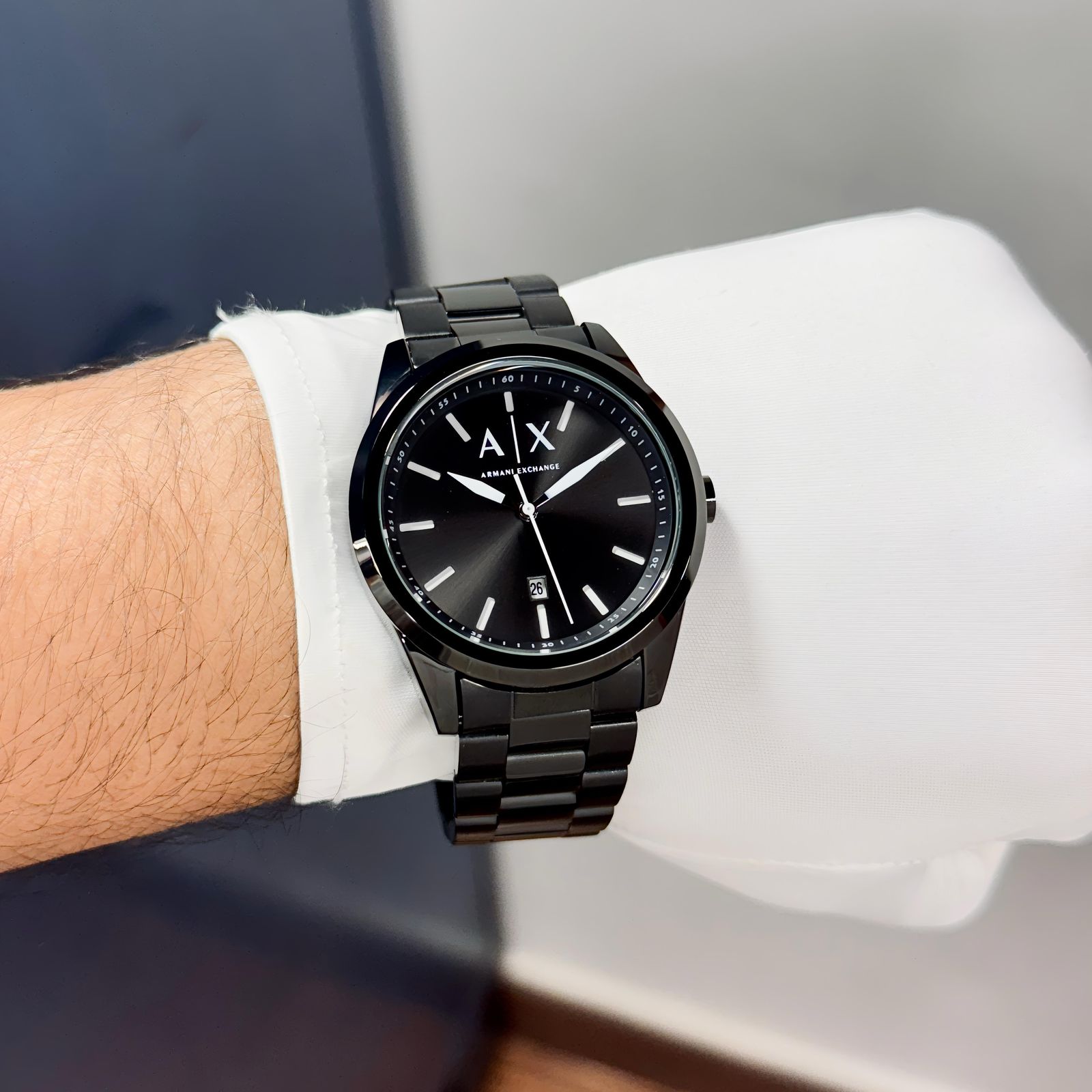 Buy First Copy Armani Exchange 2858 Stainless Steel Black 42mm Quartz Movement Men’s Watch - Master Quality 7A Mirror at Lowest Price Online India
