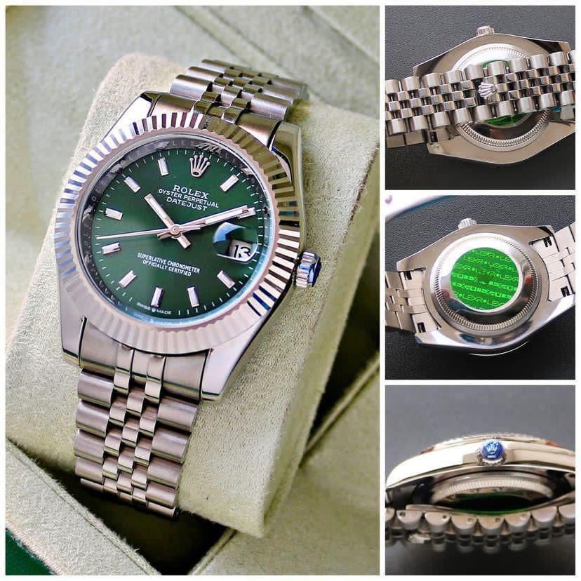 Buy First Copy Rolex Datejust Stainless Steel Green Dial 41mm Automatic Men’s Watch - Master Quality 7A Mirror at Lowest Price Online India