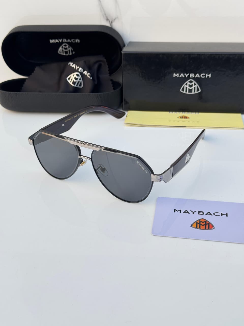 Buy First Copy Maybach Luxury Aviator Sunglasses – Premium Wood Grain Temple & Titanium Finish Designer - Master Quality 7A Mirror at Lowest Price Online India
