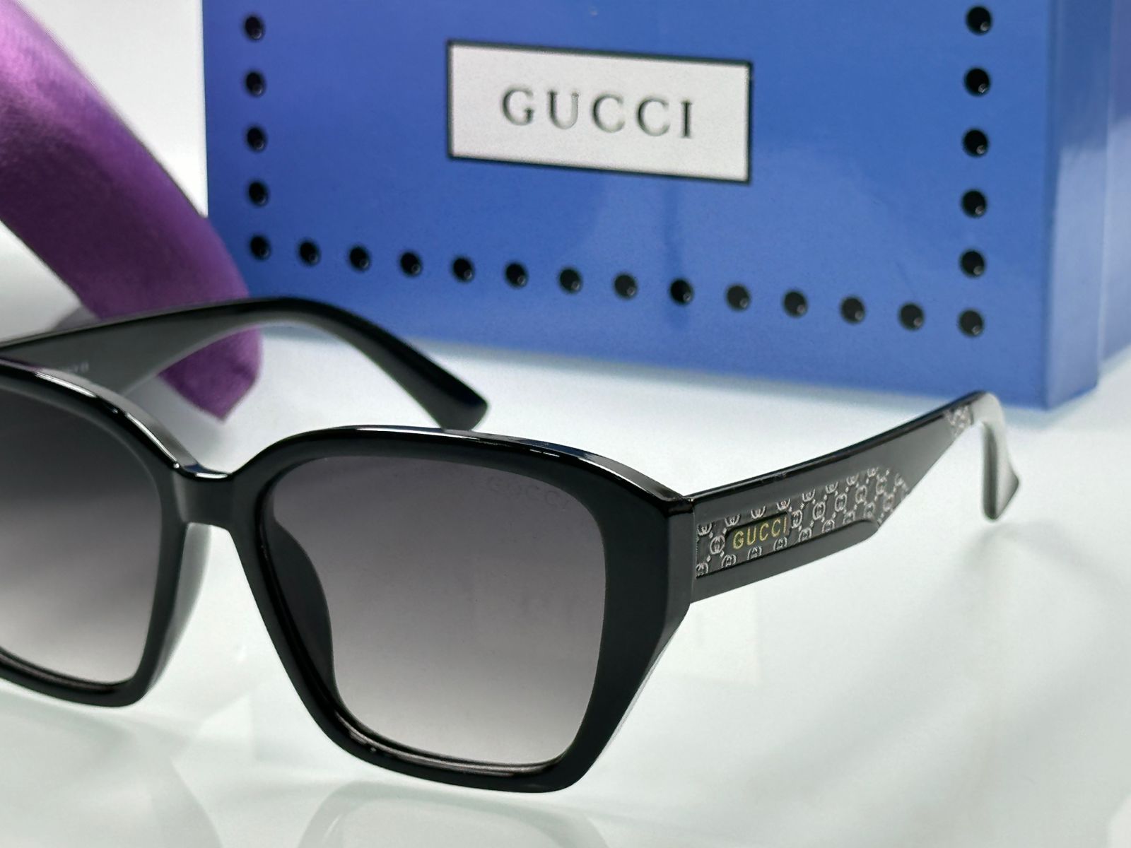 Buy First Copy Gucci Women’s Oversized Square Sunglasses – Premium Geometric Fashion with Signature Logo Temples - Master Quality 7A Mirror at Lowest Price Online India