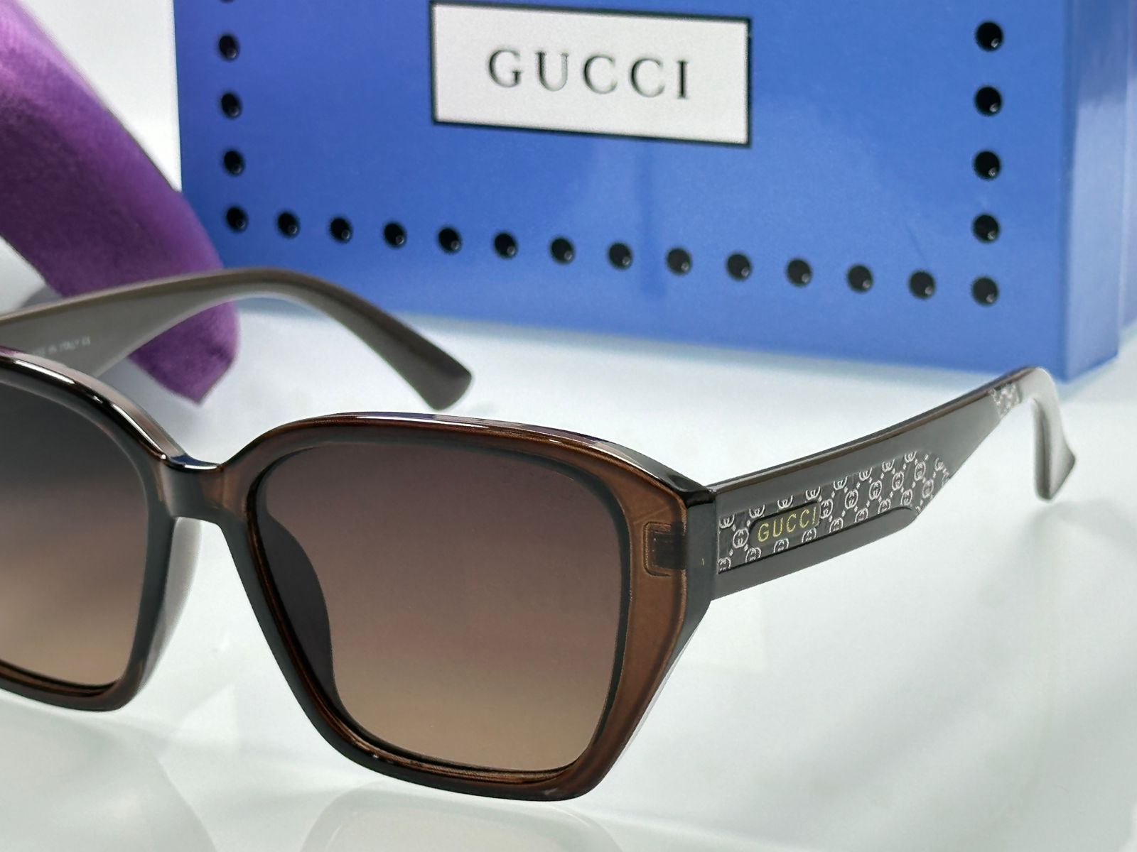Buy First Copy Gucci Women’s Oversized Square Sunglasses – Premium Geometric Fashion with Signature Logo Temples - Master Quality 7A Mirror at Lowest Price Online India