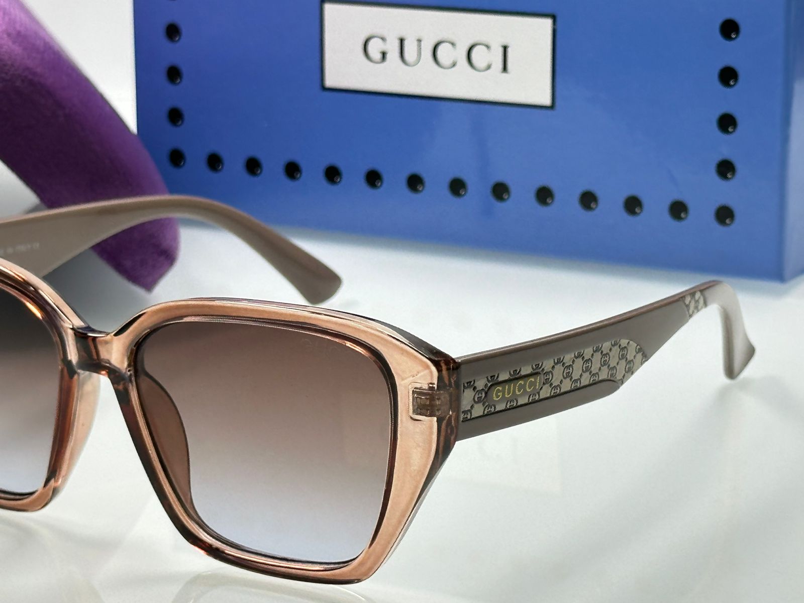 Buy First Copy Gucci Women’s Oversized Square Sunglasses – Premium Geometric Fashion with Signature Logo Temples - Master Quality 7A Mirror at Lowest Price Online India