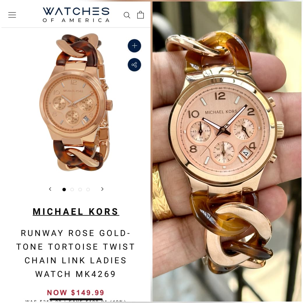 Buy First Copy Michael Kors Lexington Runway Women’s Watch – MK4269 Rose Gold & Brown Ceramic Chronograph Luxe 38mm - Master Quality 7A Mirror at Lowest Price Online India