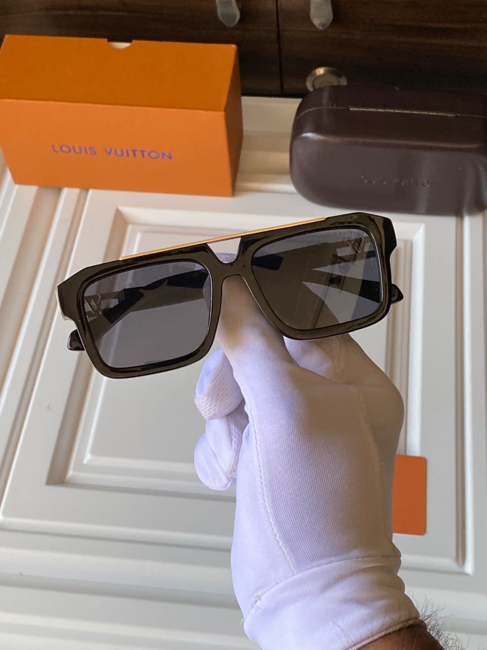 Buy First Copy Louis Vuitton Millionaire Sunglasses Square Black & Gold Men’s Luxury - Master Quality 7A Mirror at Lowest Price Online India