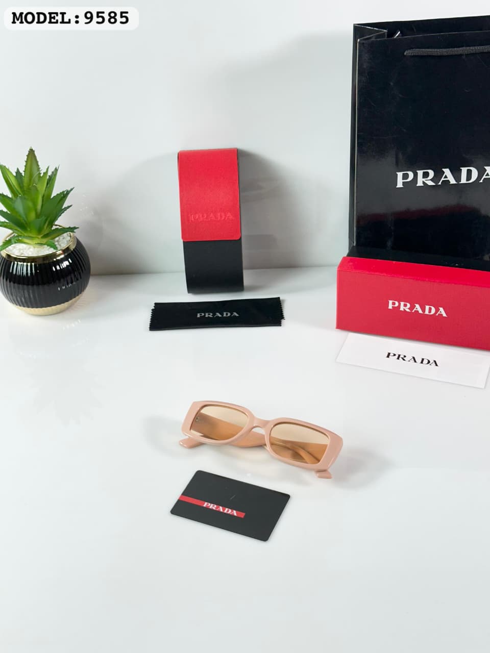 Buy First Copy Prada PR 17WS Symbole Rectangular Luxury Fashion Unisex Sunglasses - Master Quality 7A Mirror at Lowest Price Online India