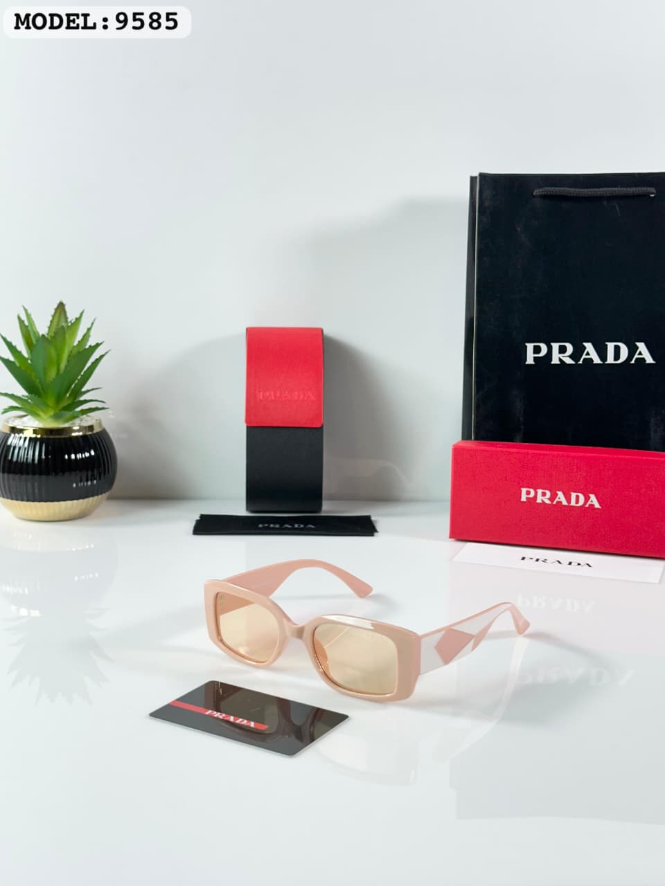 Buy First Copy Prada PR 17WS Symbole Rectangular Luxury Fashion Unisex Sunglasses - Master Quality 7A Mirror at Lowest Price Online India