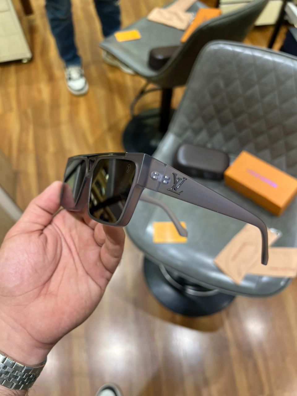 Buy First Copy Louis Vuitton 1.1 Millionaires Beveled Square Luxury Unisex Sunglasses - Master Quality 7A Mirror at Lowest Price Online India