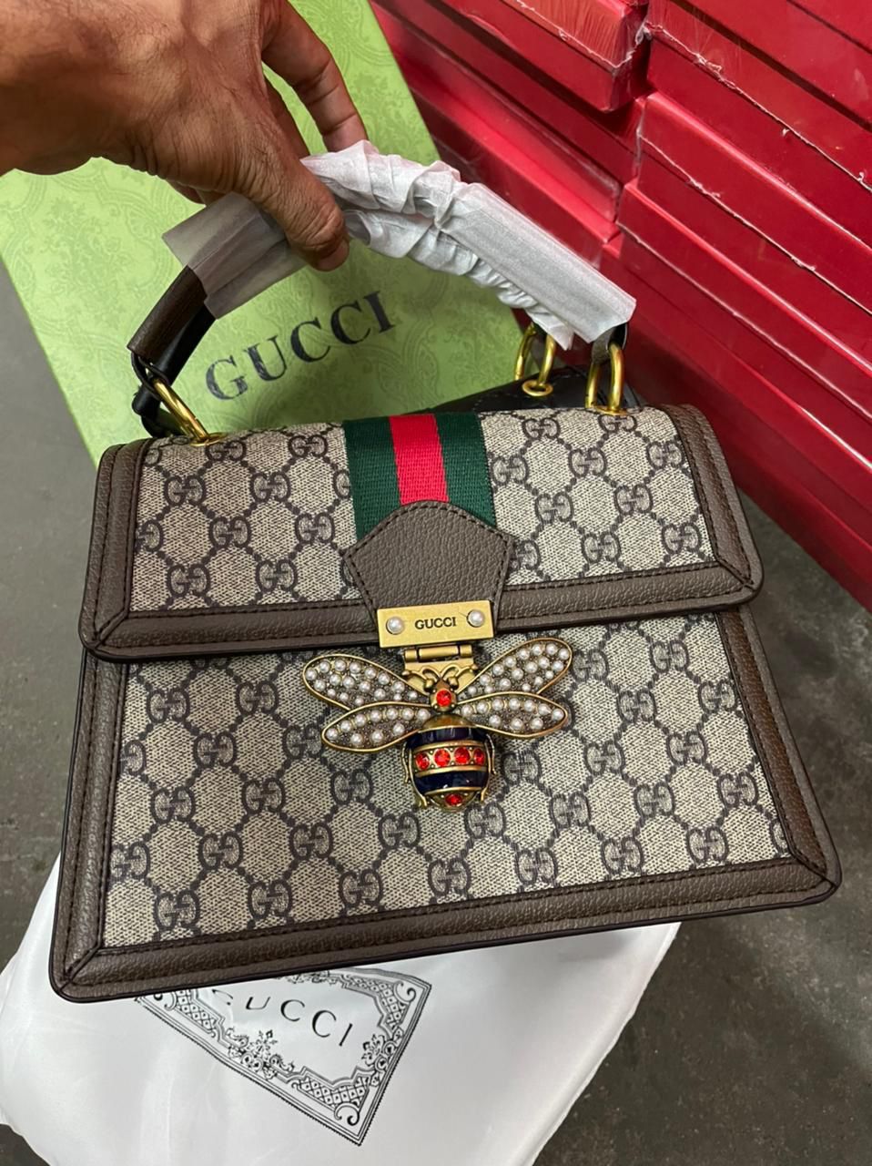 Buy First Copy Gucci Jackie 1961 Small Shoulder Bag in Signature Grain Leather - Master Quality 7A Mirror at Lowest Price Online India
