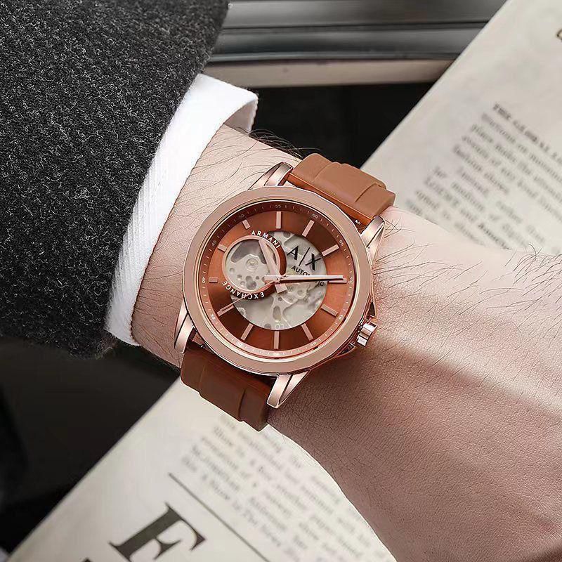 Buy First Copy Armani Exchange AX1722 Open Heart Rose gold Skeleton 43mm Automatic Men’s Watch - Master Quality 7A Mirror at Lowest Price Online India
